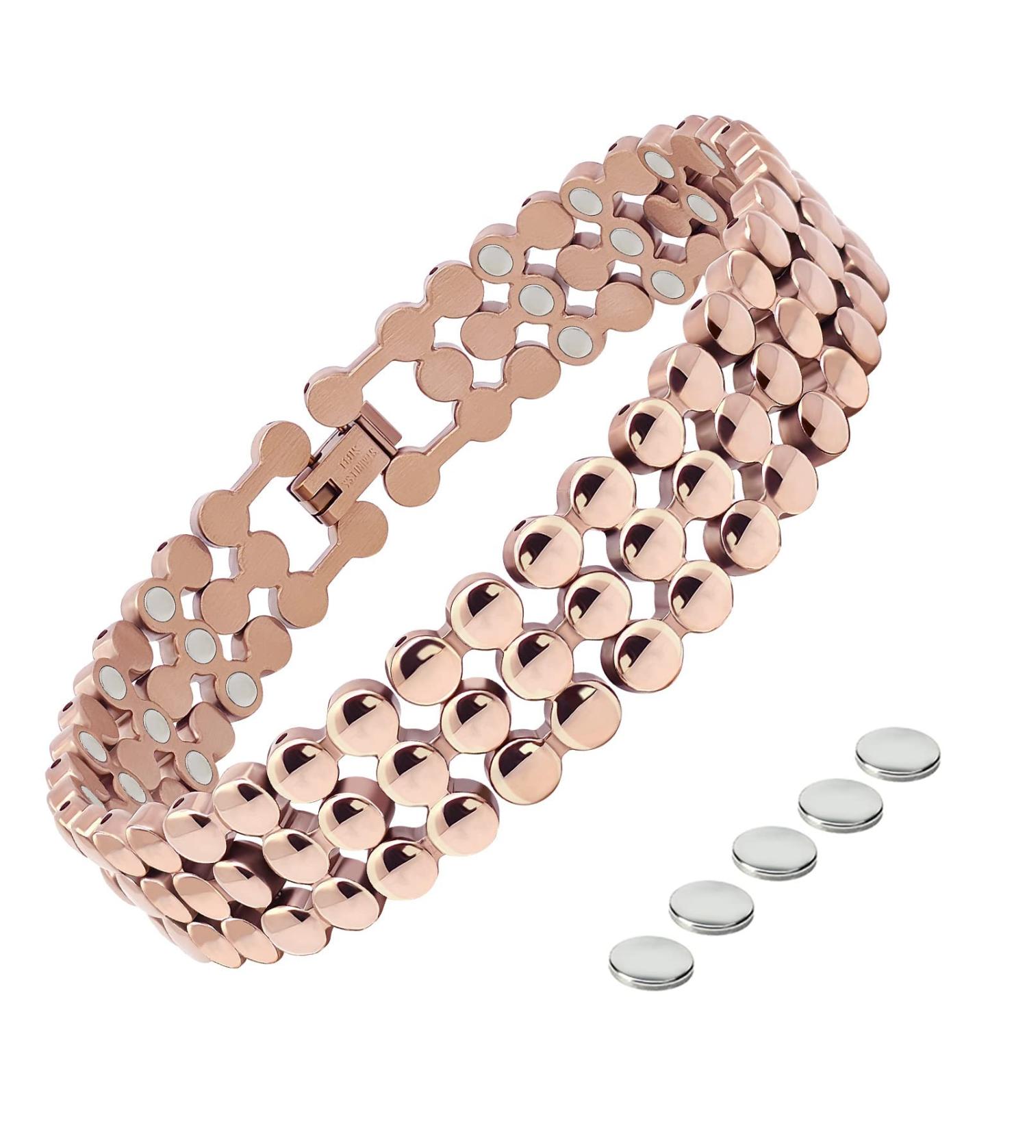 Shop Jeroot Titanium Steel Magnetic Bracelets for Women | Ultra-Strong 3500 Gauss Rose Gold Jewelry - Buy Online on GoSupps.com