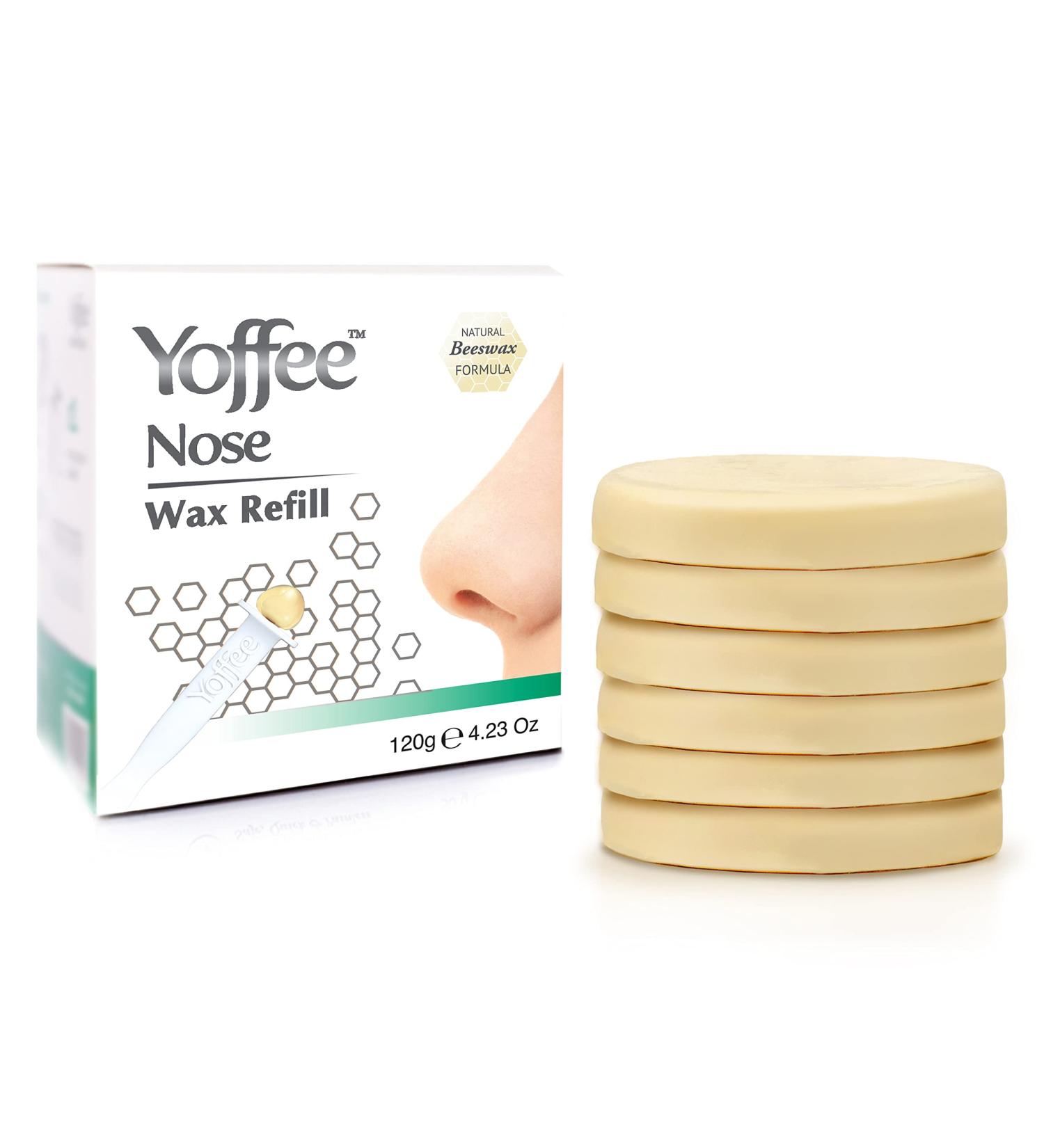 Yoffee Nose Wax Refill - 6x20g Discs - 120g - Organic Beeswax & Aloe Vera - Nose Hair Removal for Men & Women - Made in Spain - Buy Online on GoSupps.com