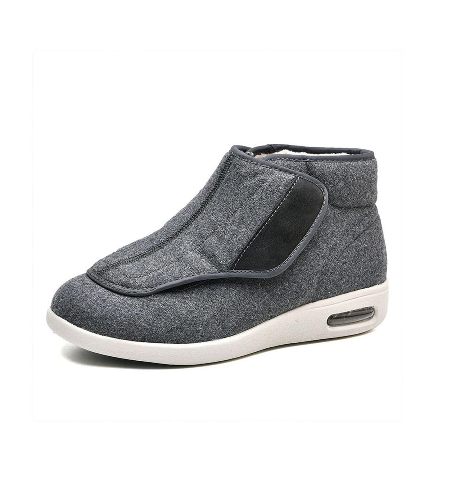 Men's Orthopedic Diabetic Shoes - Winter Wool Adjustable Straps Lightweight Comfy Extended Widths for Swollen Feet - Plantar 8 Gris - Buy Online on GoSupps.com