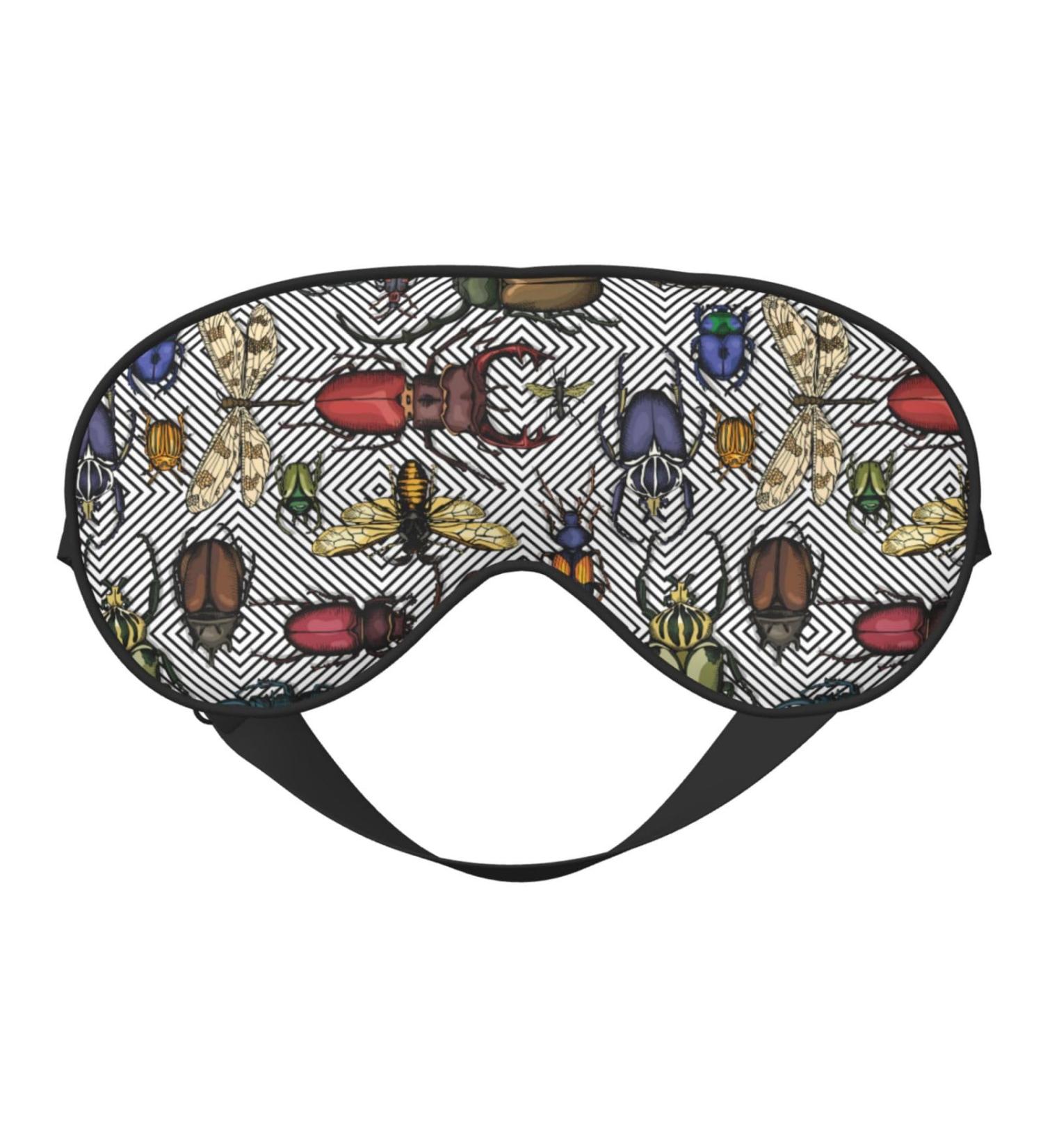 Bright Insects Sleep Mask | Adjustable Double-Sided Eye Mask | Soft Sleeping Eye Covers to Reduce Eye Edema & Perfect Shading for Travel & Home - Buy Online on GoSupps.com