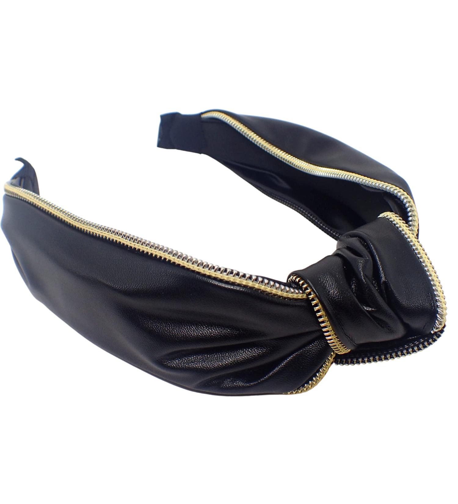 Topkids Accessories Leather Zip Knot Alice Bands Adult Women Hair Accessories for Women Hair Bands for Women Thick Headband Womens Headbands Head Bands Adult Women Wide Headbands (Black) - Buy Online on GoSupps.com