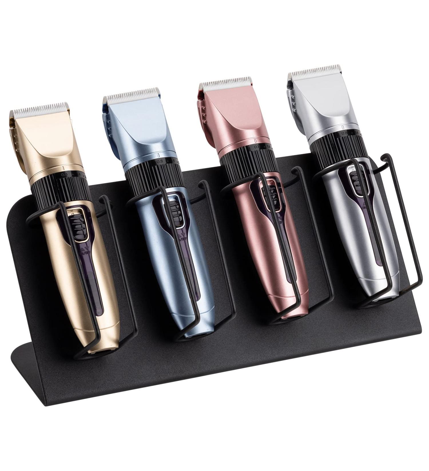 Noverlife 4-Slot Hair Clipper Holder for Barber Station | Tabletop Hair Trimmer Storage Rack | Electric Hair Clipper Stand Shelf | Metal Steel Beard Shaver Rack for Salon Hairstylist - Black - Buy Online on GoSupps.com