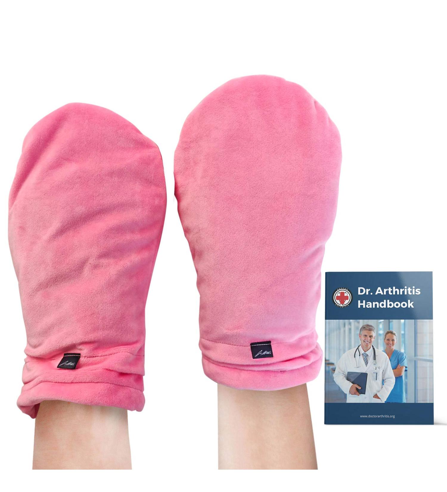 Doctor Approved Microwavable Therapy Hand Warmer Gloves for Arthritis Pain Relief - Lavender Pink Heated Gloves with Doctor Written Handbook, 1 Pair - Buy Online on GoSupps.com