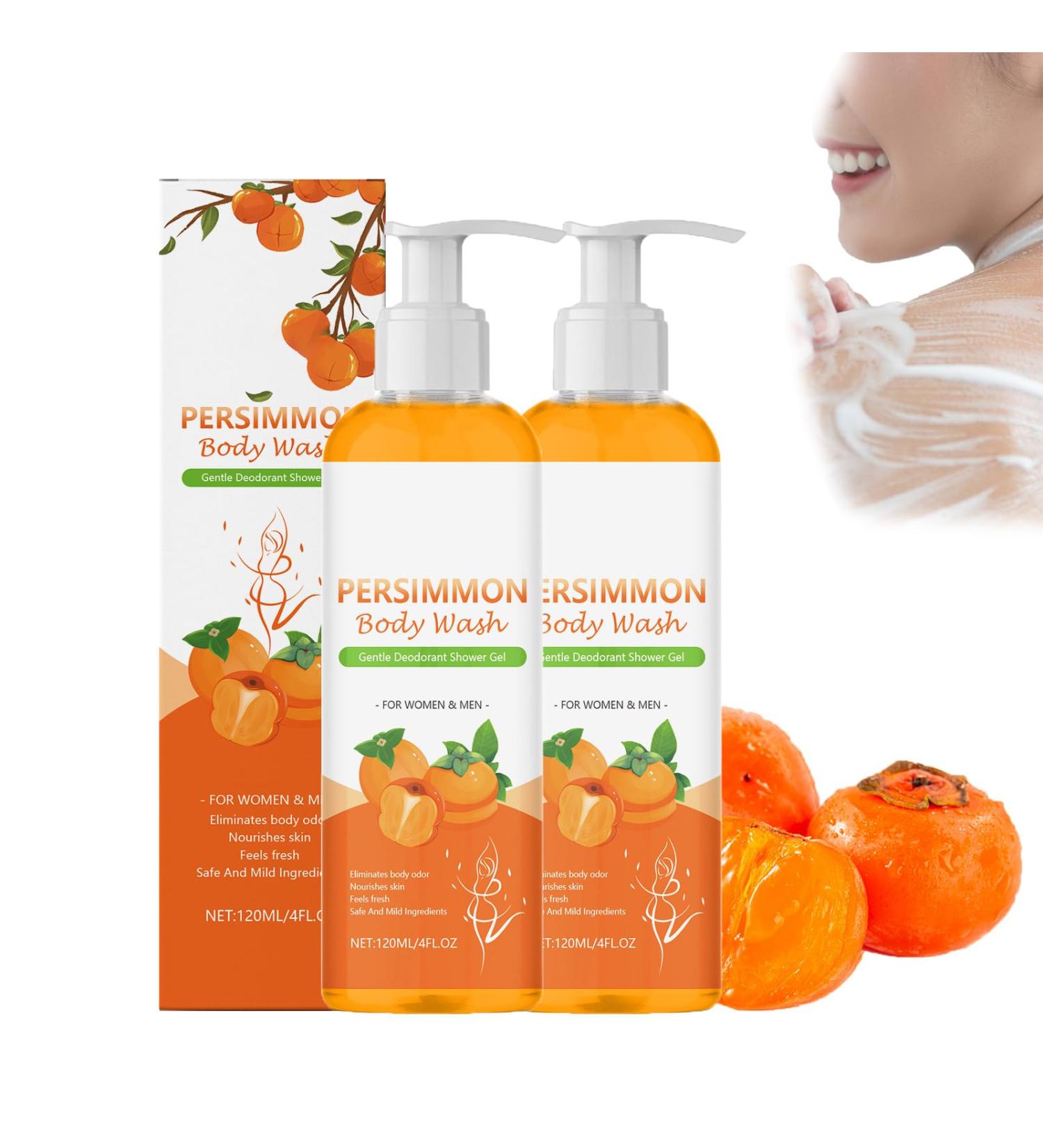  ZLHHRZJX Persimmon shower gel against body odor natural shower gel to eliminate strong odors restores skin freshness deep cleansing after workout to brighten (2 - Buy Online on GoSupps.com