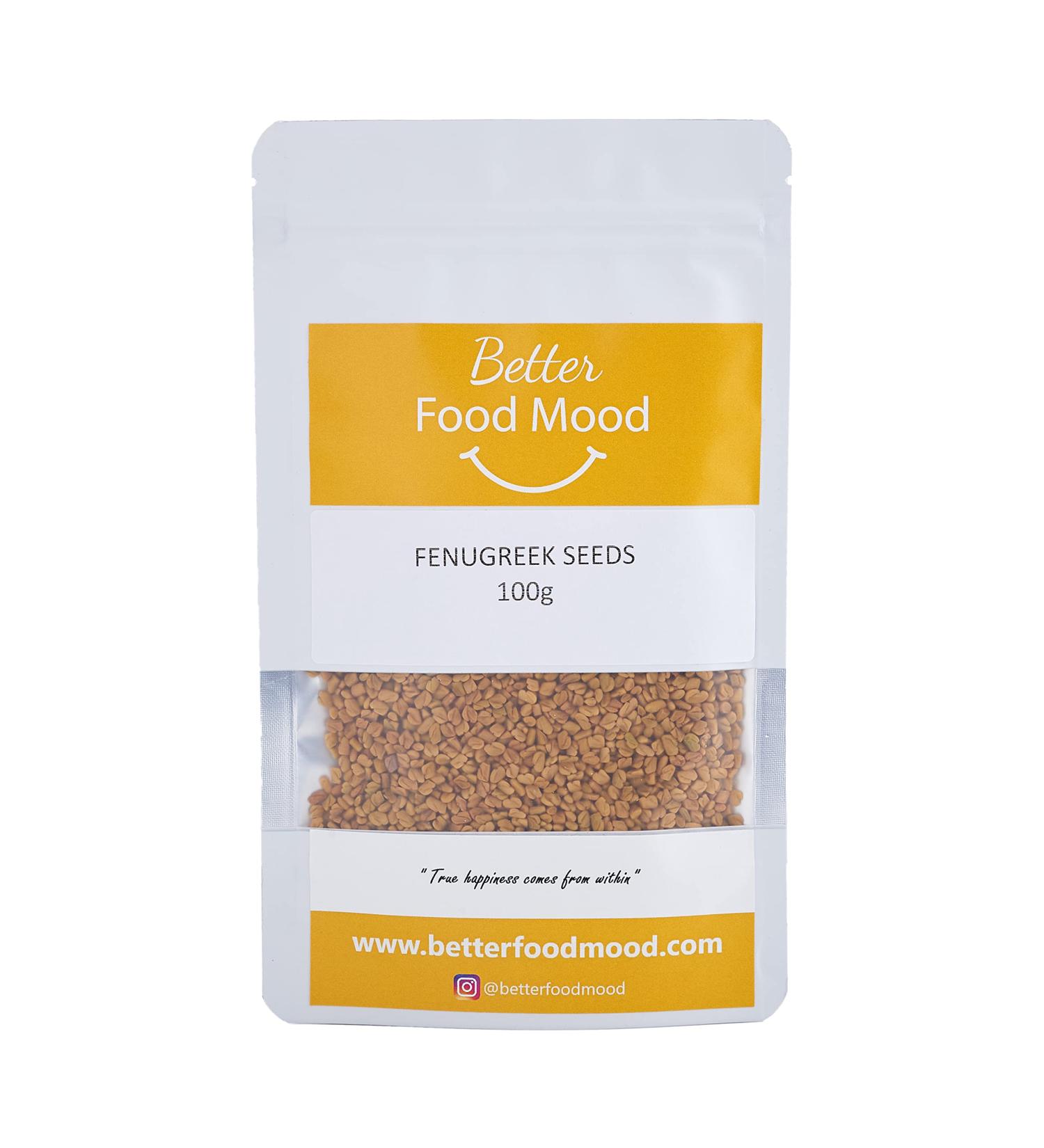 Premium Fenugreek Seeds for Hair Growth 100g | Methi Seeds | May aid Digestion | Fenugreek Seeds for Cooking - Herbs and Spices | Better Food Mood - Buy Online on GoSupps.com