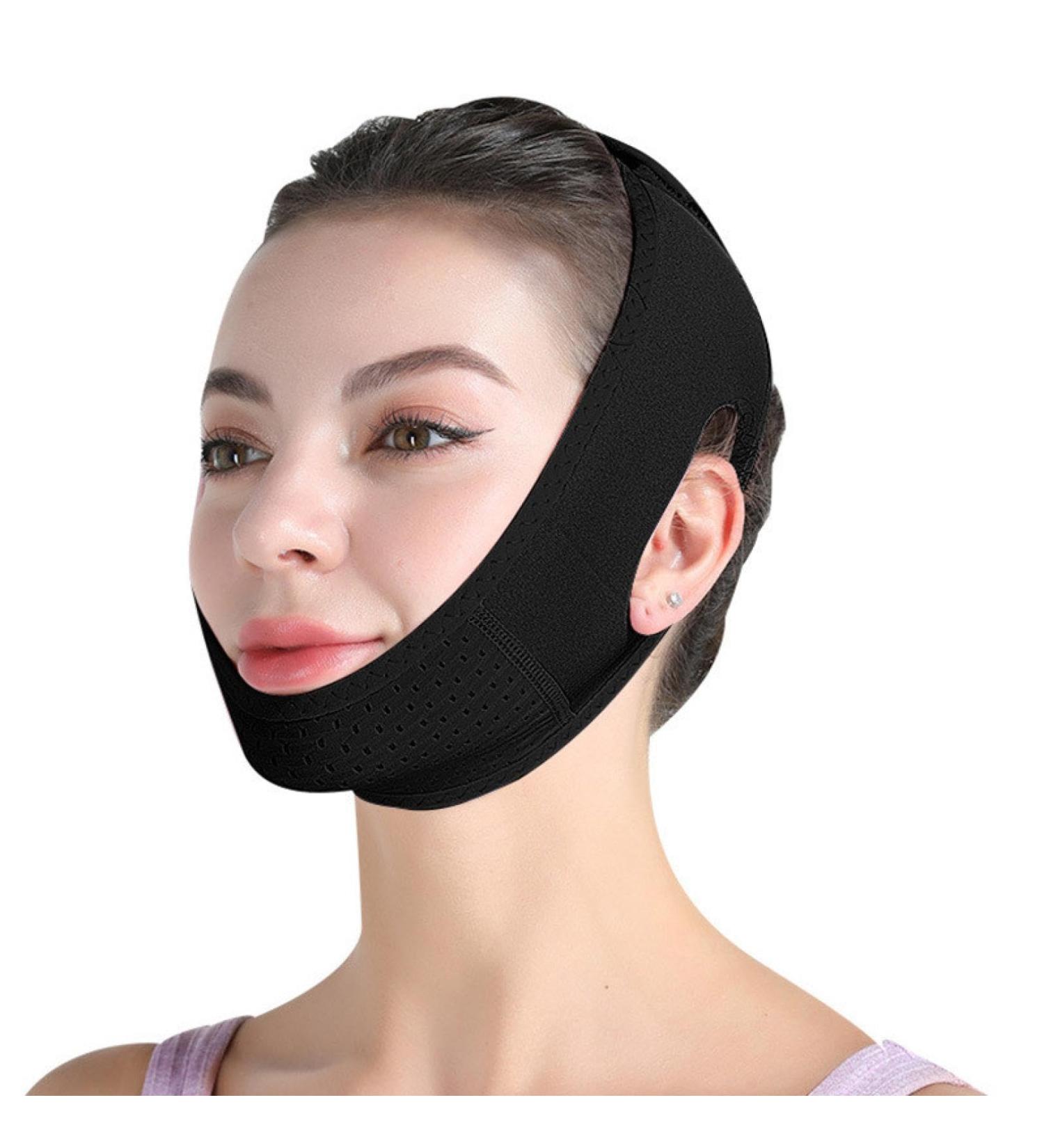 Masque Amincissant R utilisable pour le Visage Double Menton R ducteur Lifting Raffermissant en Forme de V Masque Minceur pour Raffermir et liminer l'Affaissement de la Peau Lifting visage (Noir) - Buy Online on GoSupps.com