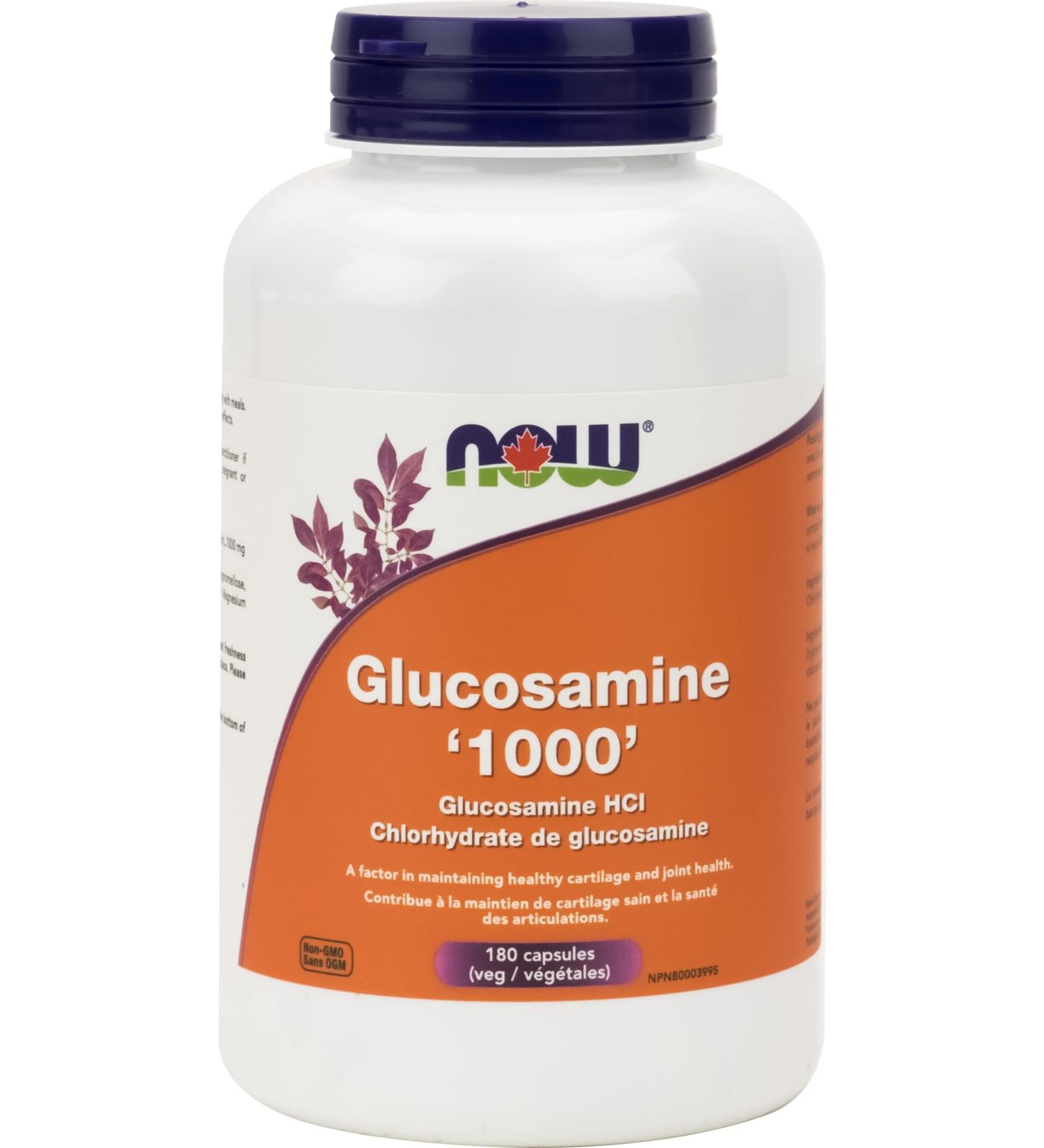 NOW Glucosamine Hcl Veg Capsules 1000mg 180 Count 180 count (Pack of 1) - Buy Online on GoSupps.com
