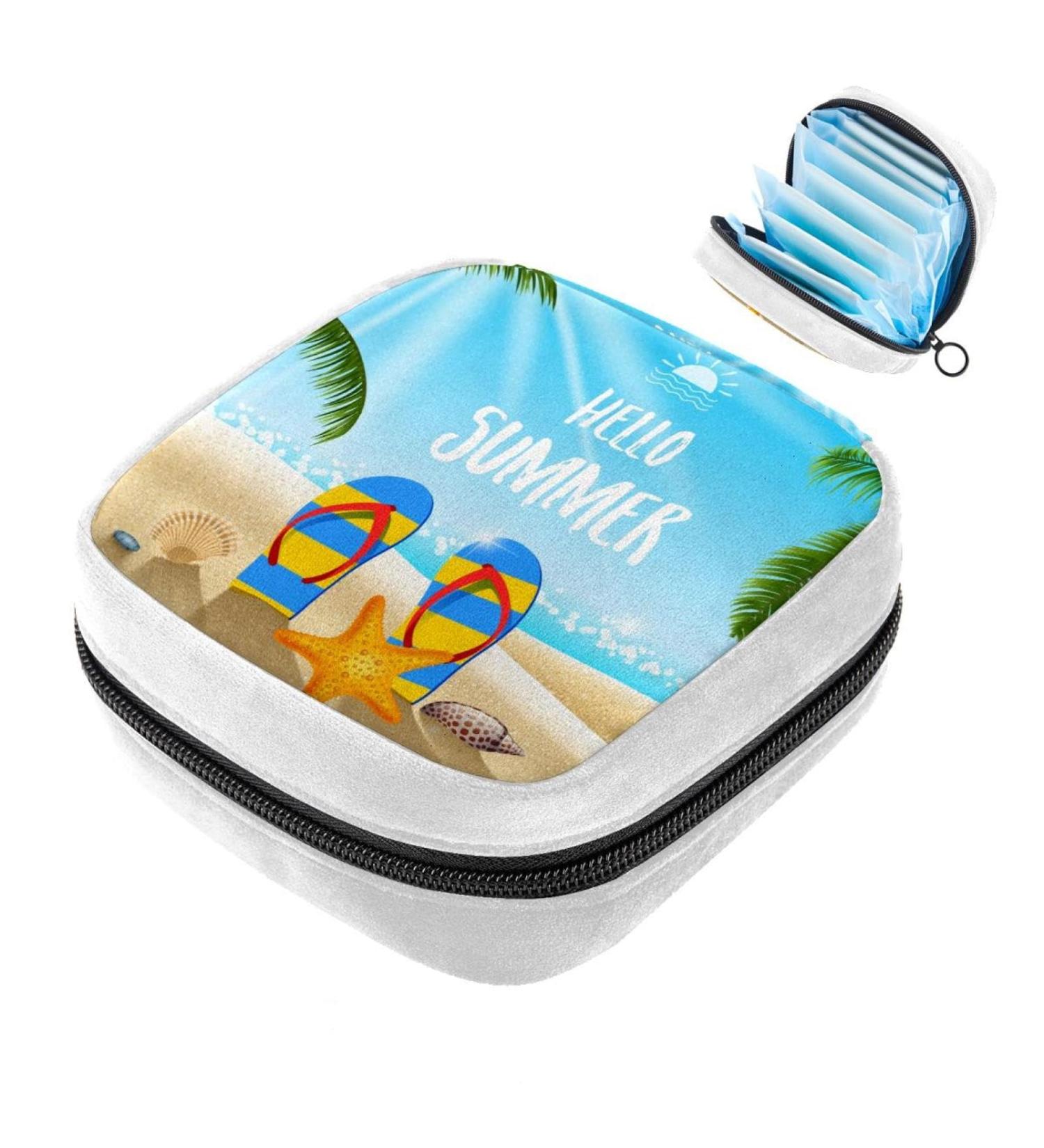 GIAPB Sanitary Napkin Storage Bag - Period Tampon Makeup Pad Pouch - Seashell Slippers Design - Buy Online on GoSupps.com