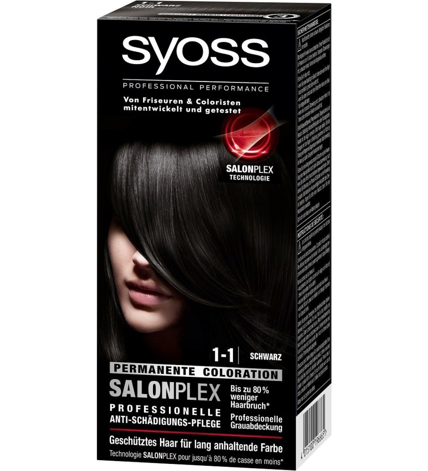 Syoss Hair Color 1-1 Black Pack of 3 (3 x 115 ml)