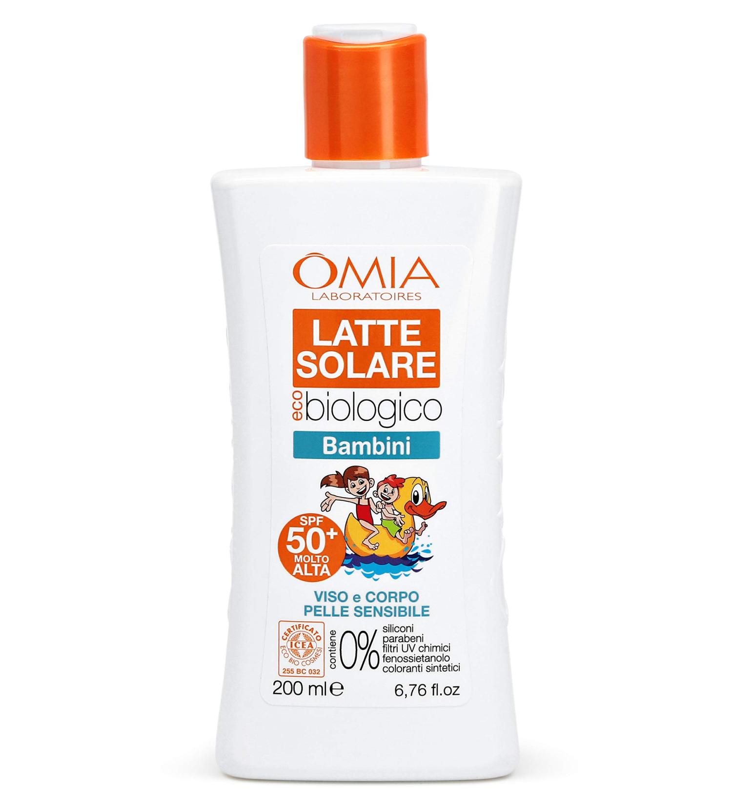  Omia Organic Sun Milk for Children's Face Body spf50+ High Protection - Buy Online on GoSupps.com