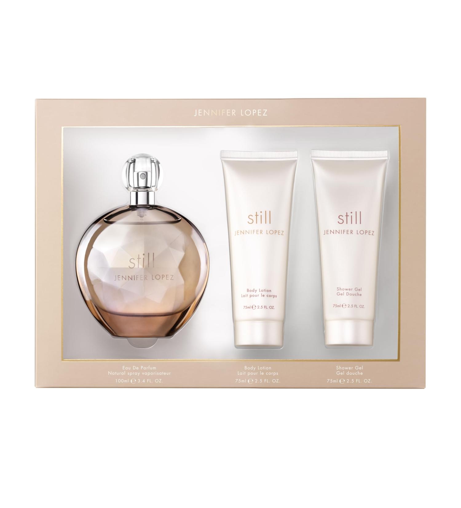 Jennifer Lopez Still Eau de Parfum Gift Set | 100 ml (3.4 FL OZ) EDP Spray 75ml (2.5 FL OZ) Body Lotion and 75ml (2.5 FL OZ) Shower Gel 1 Fl Oz (Pack of 3)