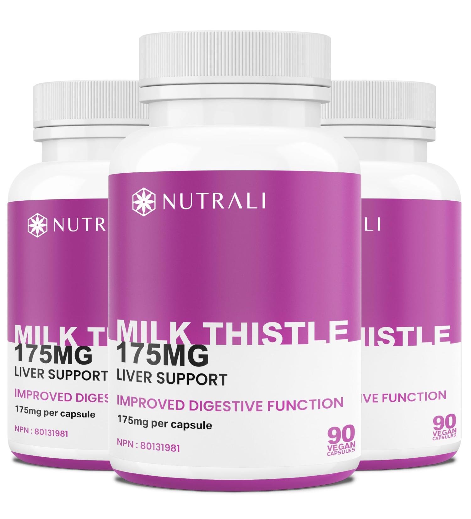 New HIGHEST POTENCY 175mg MILK THISTLE Capsules Liver Support Health & Detox. Helps Relieve Digestive Disturbances Milk Thistle Supplement for Women and Men 80% Silymarin Non-GMO Vegan Gluten Free. 90 Capsules. 3 Pack 270 count (Pack of 1) - Buy Online on GoSupps.com