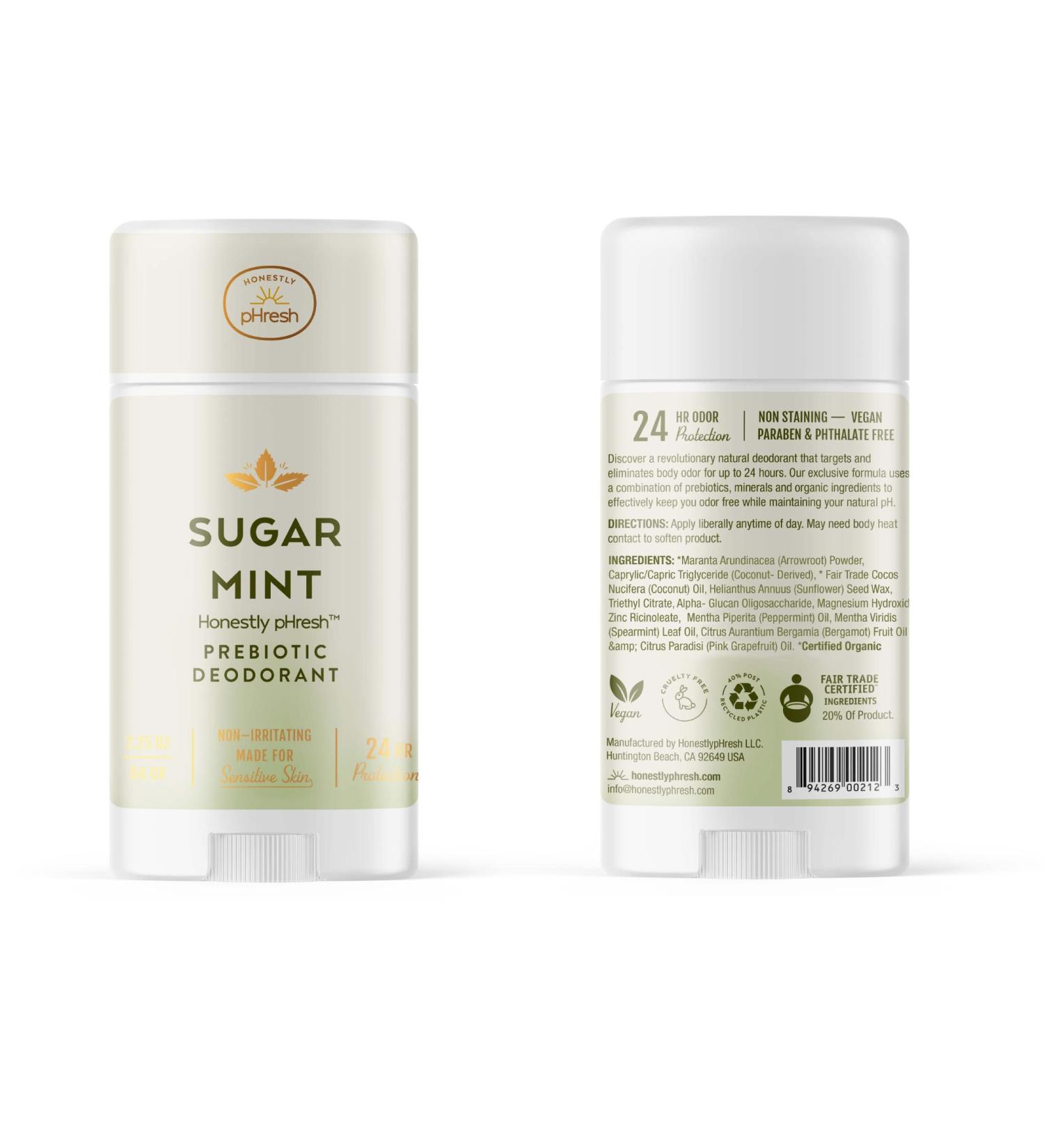 HONESTLY PHRESH Sugar Mint Stick Deodorant - 0.02lb - Buy Online on GoSupps.com