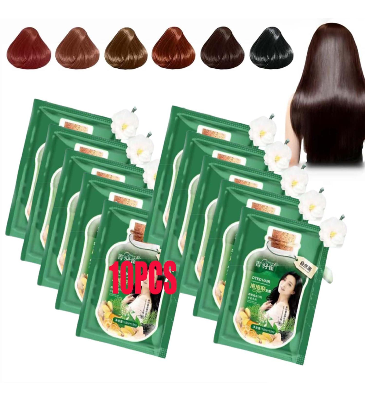 Christmas Gift-10PCS Plant Bubble Hair Dye Shampoo Amazing Gray Hair Covering Effect Plant Foam Hair Care Hair Dye Natural Hair Dye Shampoo for Men&Women (10PCS Cool Brown) - Buy Online on GoSupps.com