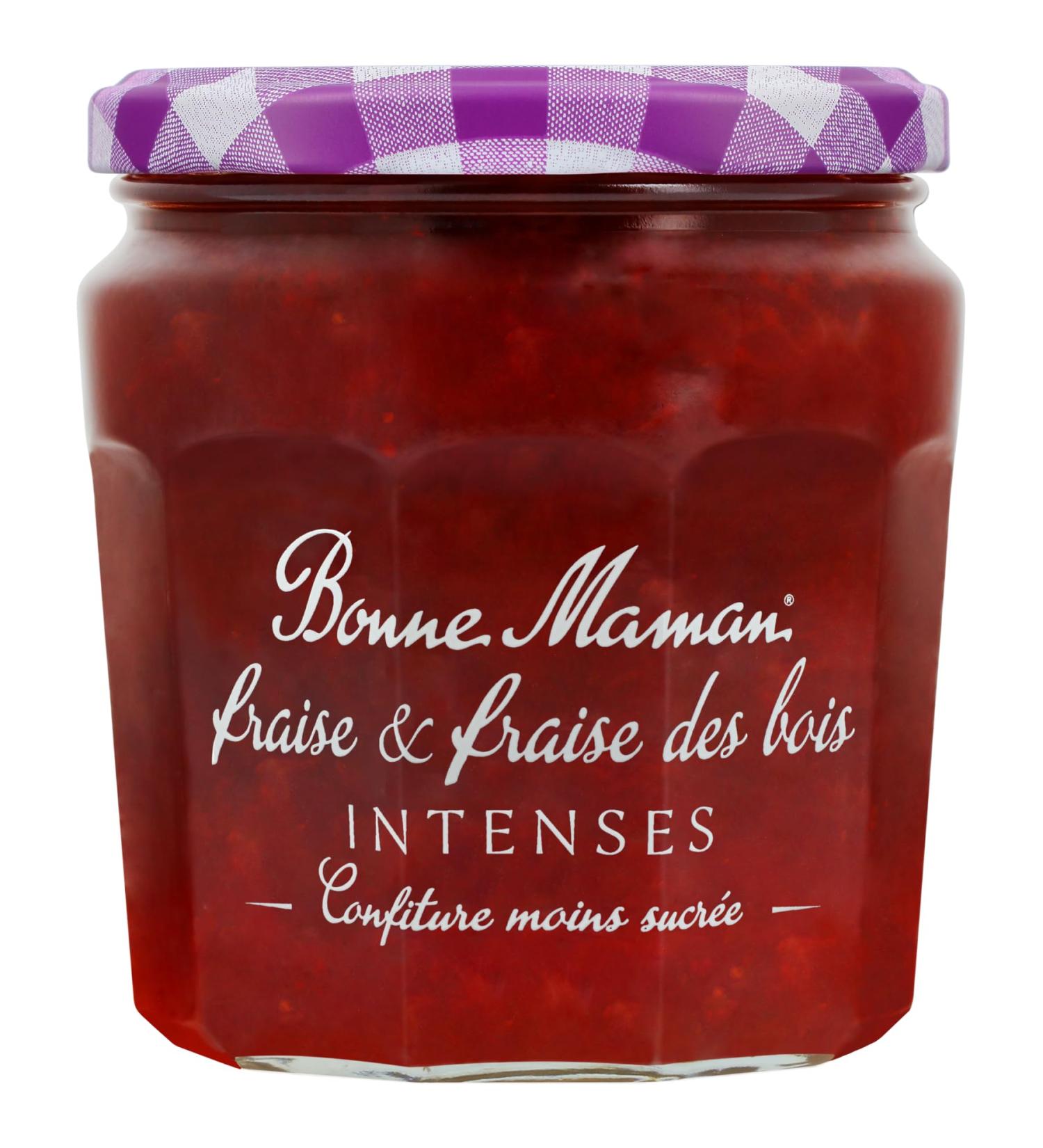 Bonne Maman - Intense Strawberry & Wild Strawberry Jam - Rich in Fruits and less sweet - 335g - Buy Online on GoSupps.com