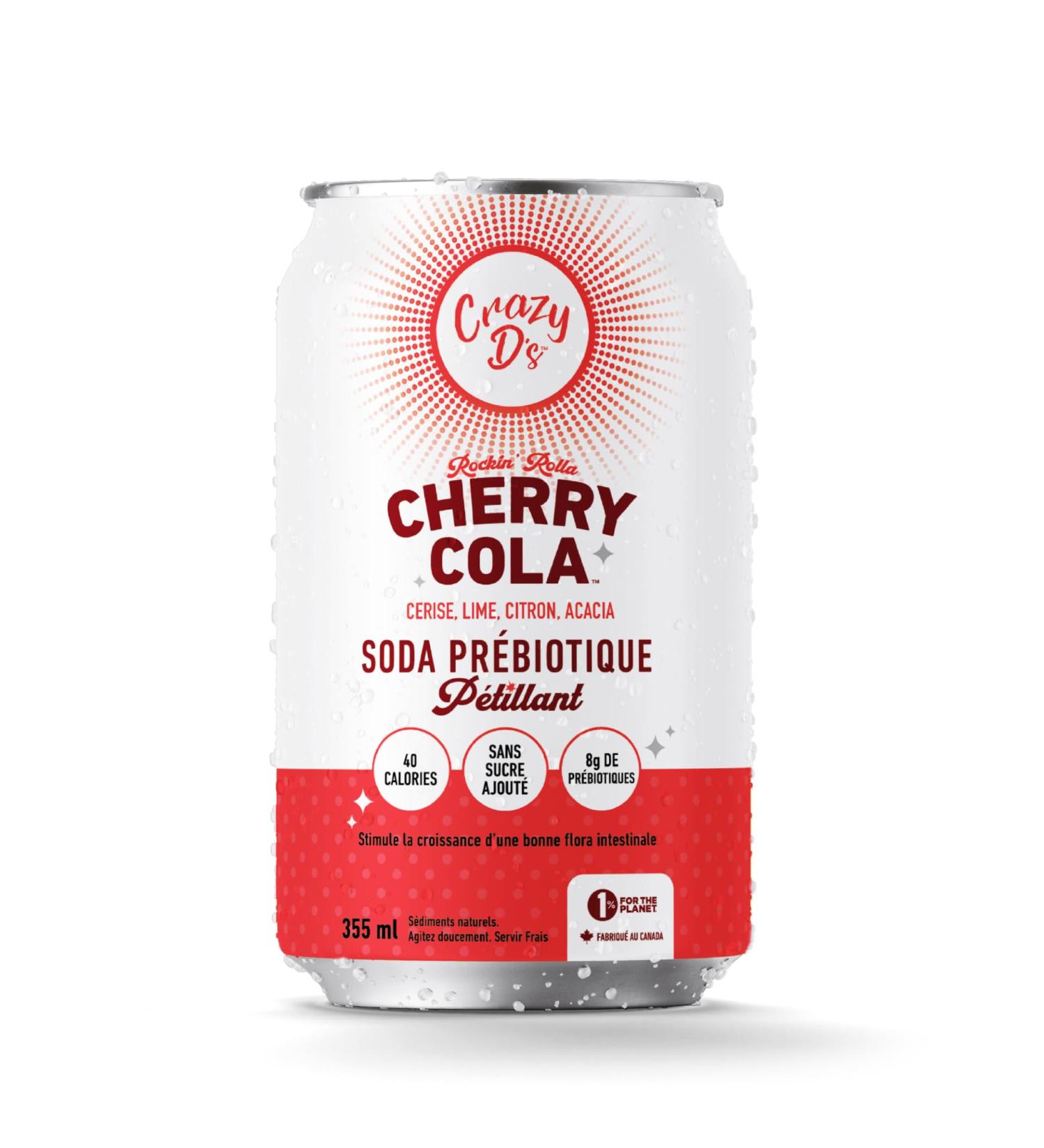 Crazy D's Prebiotic Soda - Cherry Cola 6 x 4 pack 355ml