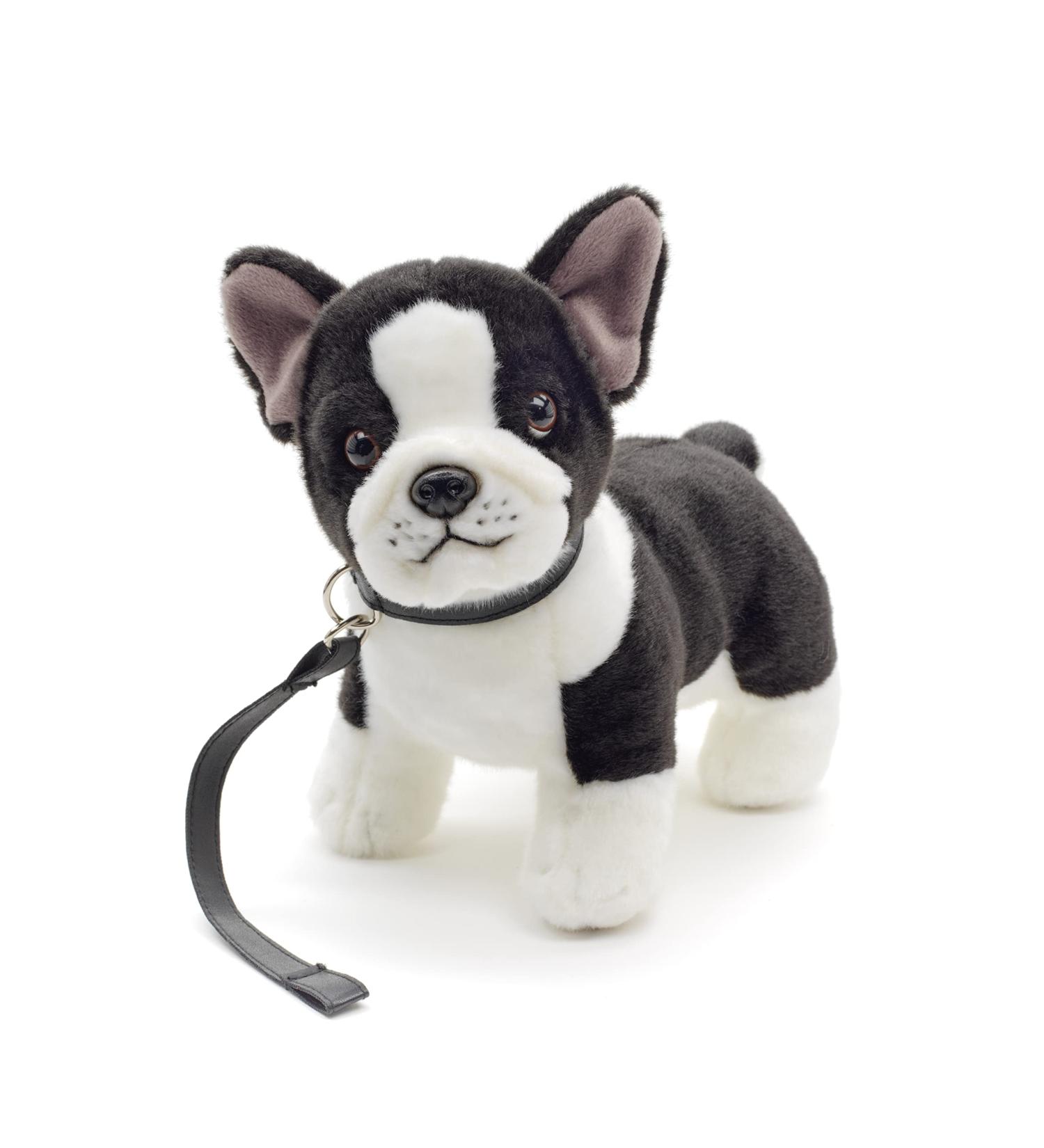 Buy Uni Toys Black & White French Bulldog Plush Toy with Leash 25 cm Cuddly Dog for Kids International Shipping Available - Buy Online on GoSupps.com