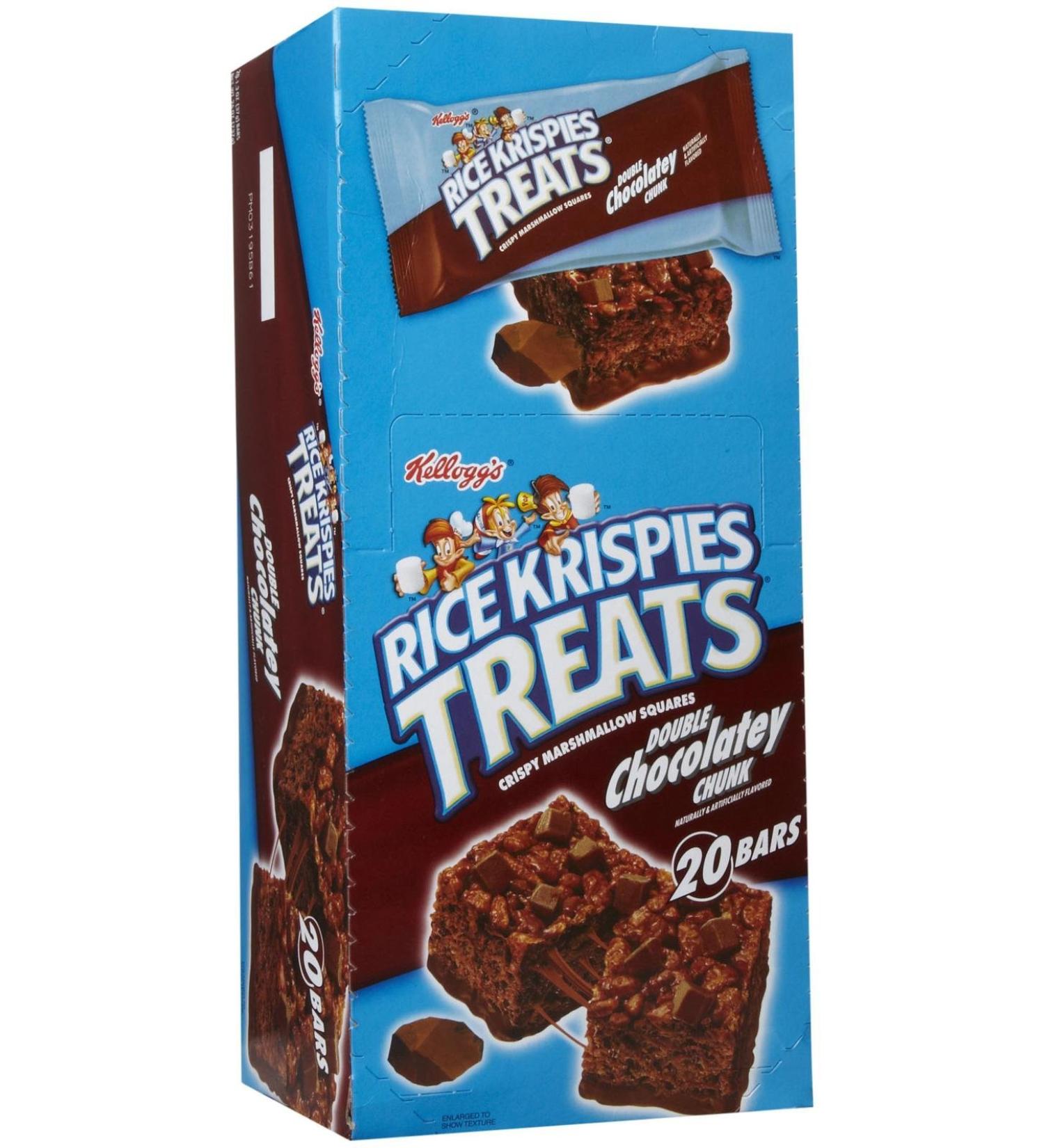 Kellogg's Rice Krispies Treats Lot de 20 barres double Chocolatey Chunk 37 ml