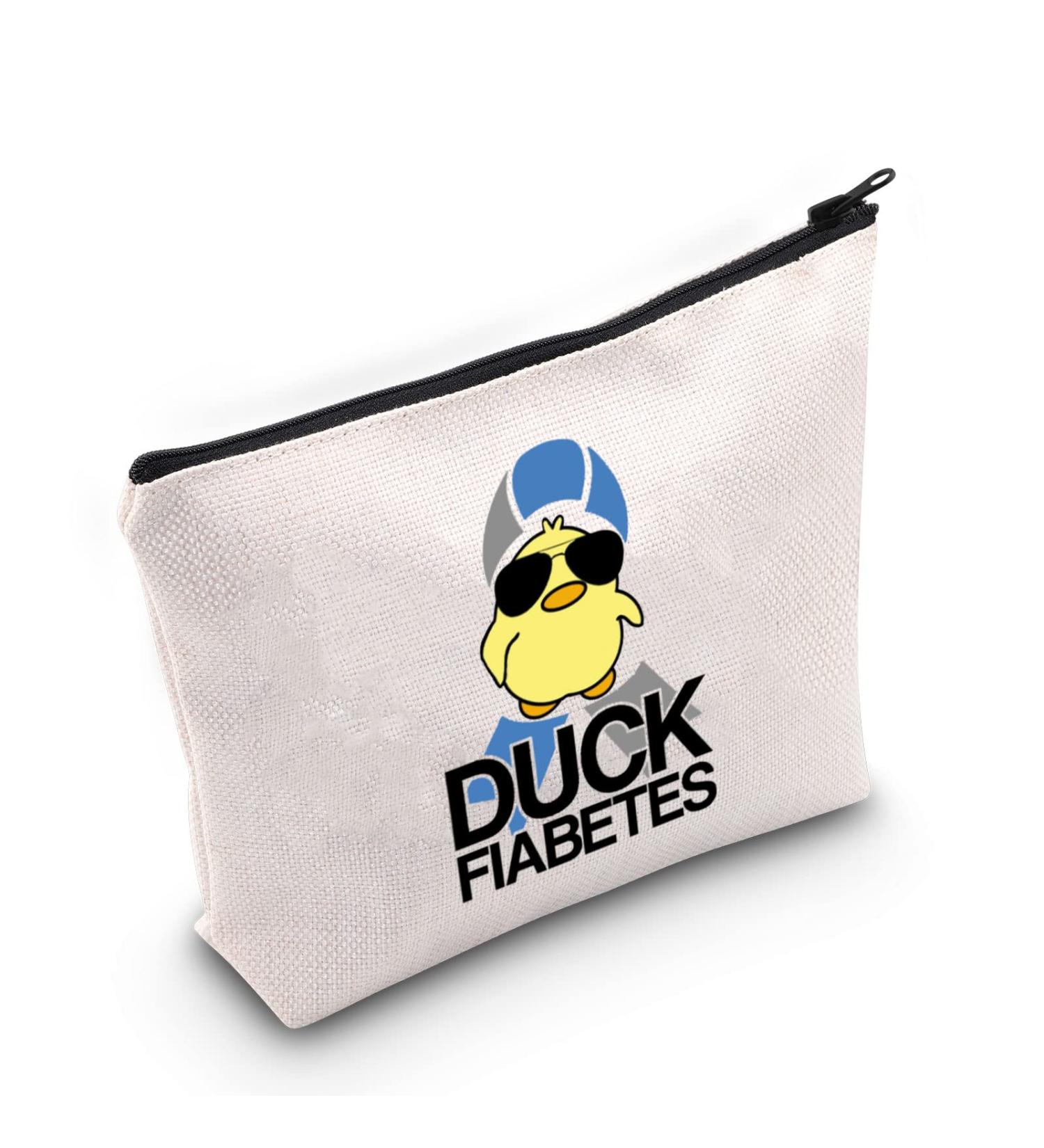Diabetes Awareness Makeup Bag - Duck Fiabetes Design | Insulin Cosmetic Bag for Diabetics | Type 1 & 2 Support Gift - Buy Online on GoSupps.com