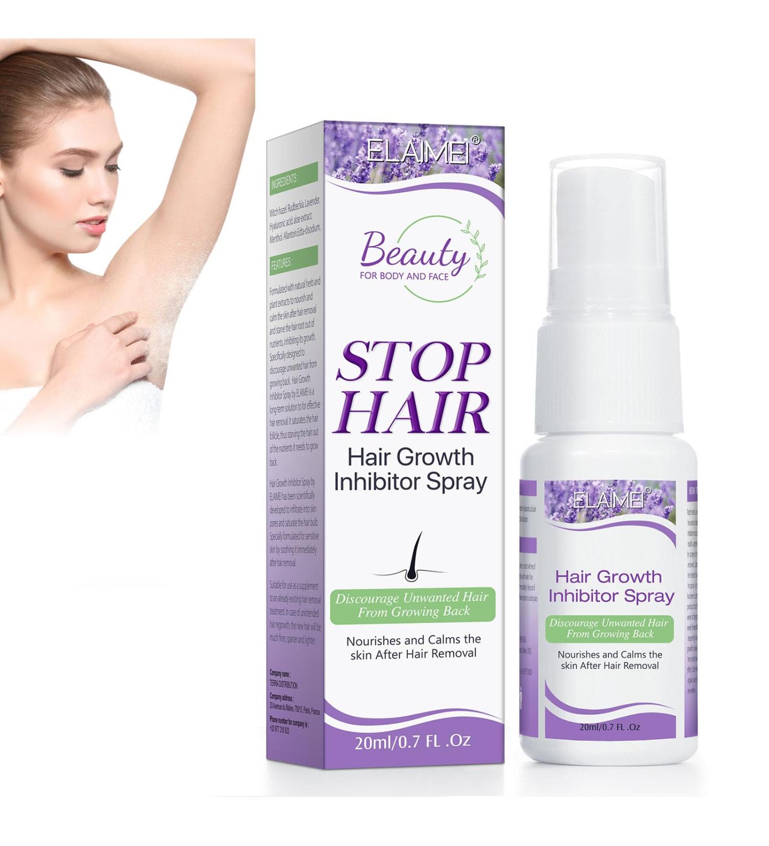 Spray inhibiteur de croissance des cheveux Ralentit la repousse du corps du visage des bras des aisselles et des jambes apr s l' pilation la cire - Buy Online on GoSupps.com