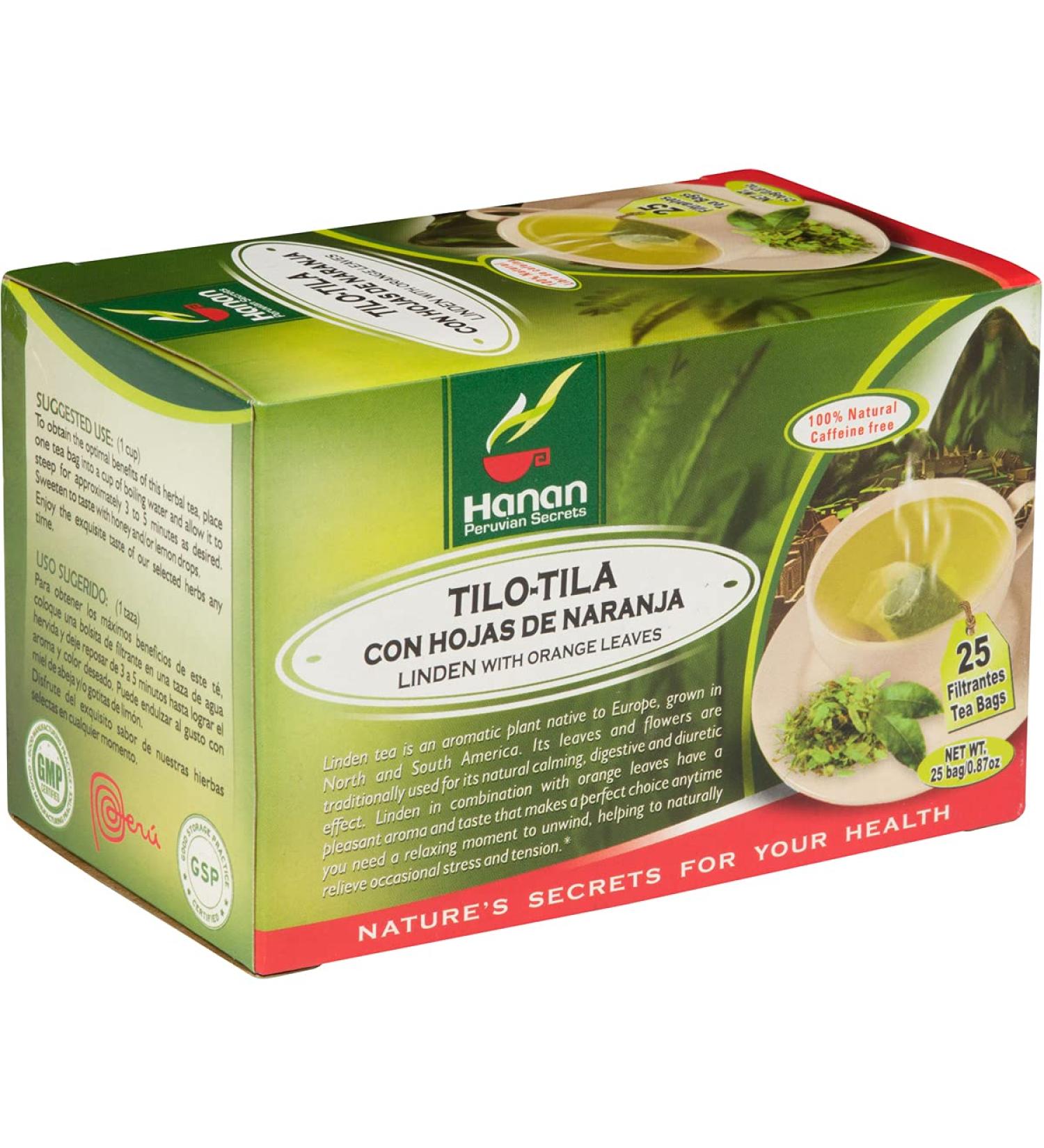 Linden Tea with Orange Leaves (Tilo-Tila) - 25 Teabags of All-Natural Linden Leaves from Peru - Little-Leaf Linden/Pry con Naranja - Buy Online on GoSupps.com