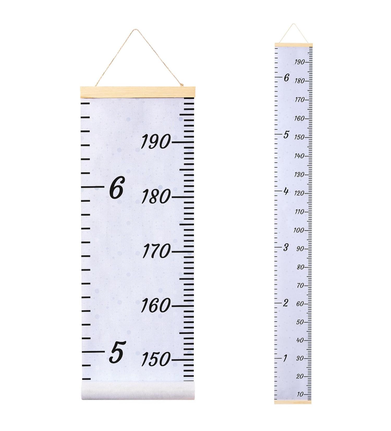 MHJY Kids Height Chart - Wooden Ruler Growth Chart for Boys and Girls - Canvas Height Measurement Wall Decor - Blue Nursery Decor - 7.9'' x 79 - Buy Online on GoSupps.com
