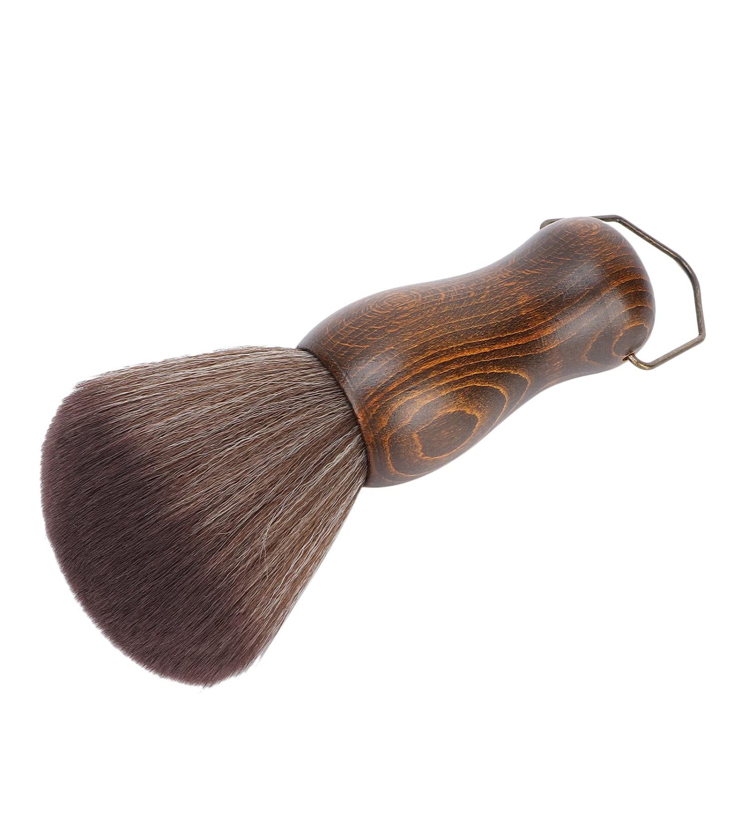 Neck Hair Cleaning Brush Firm Wooden Handle Safe Eco-Friendly Neck Dust Brush for Home Travel for Barber Shop - Buy Online on GoSupps.com