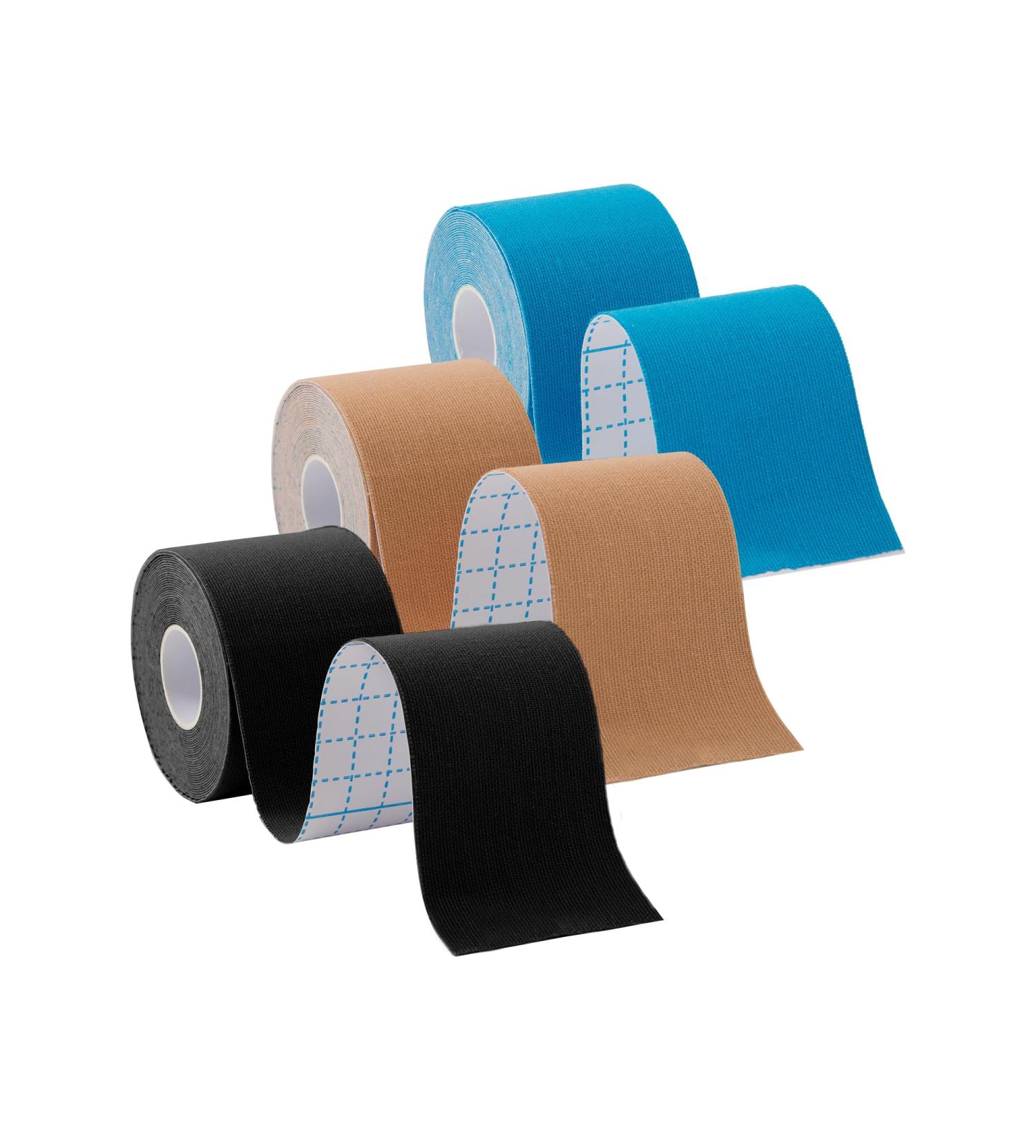 3 Rolls Kinesiology Tape - Hypoallergenic Waterproof Muscle Support for Sports | Athletic Knee Pain Relief Taping (49.2ft - Buy Online on GoSupps.com