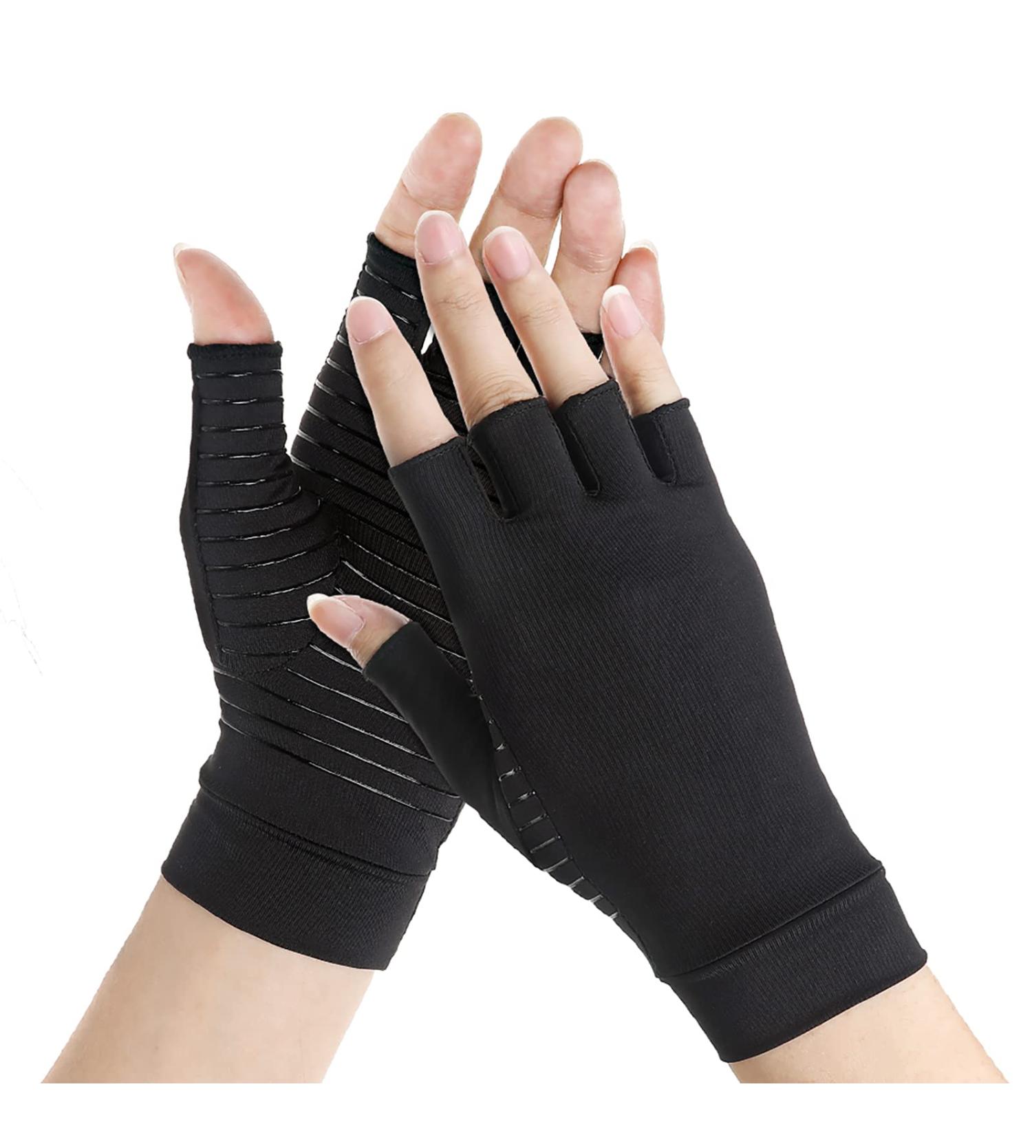Copper Arthritis Gloves for Pain Relief - Fingerless Glove for Arthritis, Carpal Tunnel, Tendonitis - Men & Women Medium - Buy Online on GoSupps.com