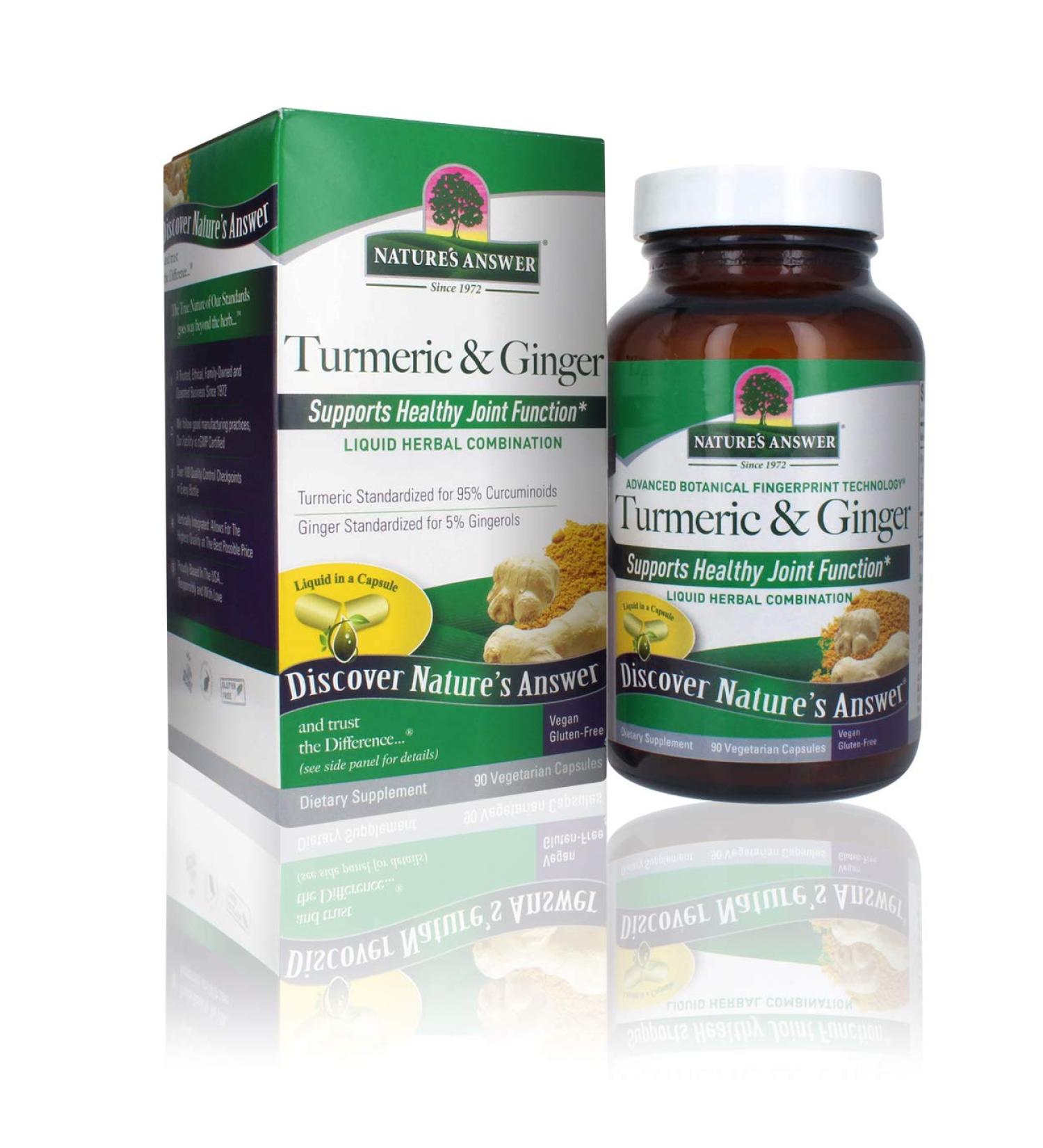 Nature's Answer Turmeric & Ginger Capsules 90 Count | Joint Comfort Support - Buy Online on GoSupps.com