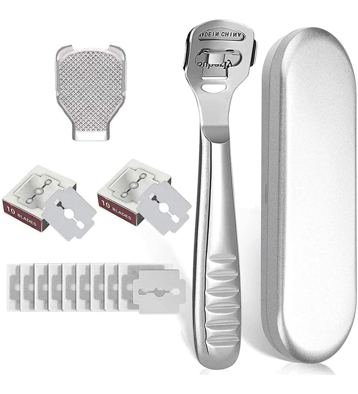 Luoileily Pedicure Foot Rasp & Callus Shaving Kit - 20 Blades Professional Foot Care Scraper for Dead Skin & Hard Skin Remover - Buy Online on GoSupps.com