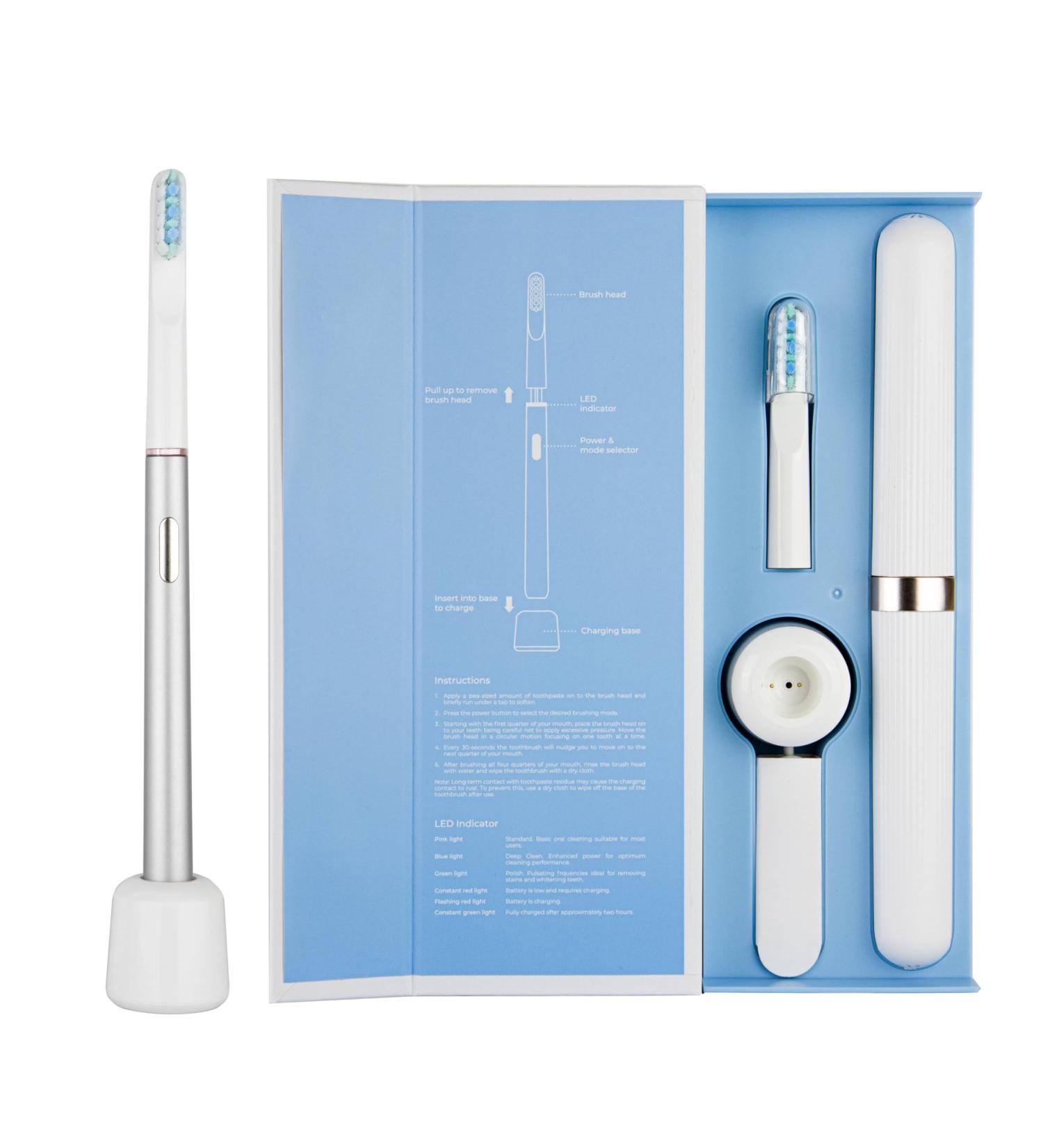 Khanaut Pro 4000 Electric Toothbrush - Sonic Cleaning 3 Modes Travel-Friendly Silver - Best for Dental Care - Buy Online on GoSupps.com