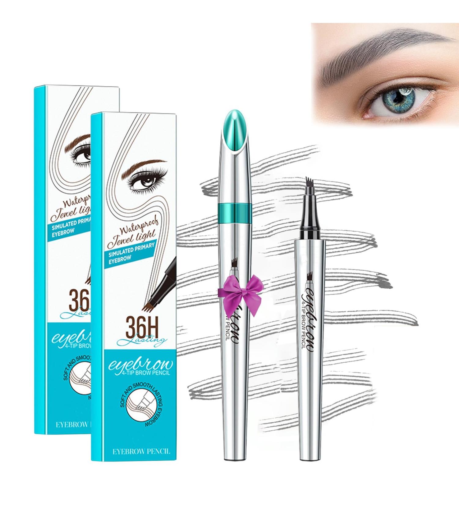 2PCS Blapee Eyebrow Pencil - Micro 4 Point Brow Pen Atikisoi Eyebrow Pencil 3D Waterproof Microblading Eyebrow Pen with 4 Tip Microblade Eyebrow Pen (Smoky Gray*2PCS) - Buy Online on GoSupps.com