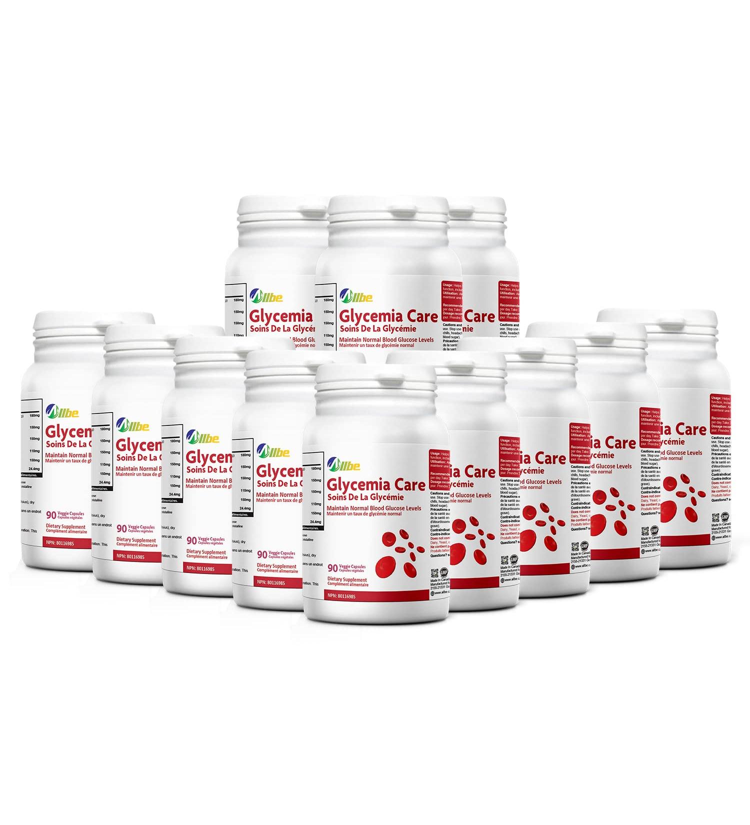 ALLBE Glycemia Care Capsules 180mg White Kidney Bean Extract with 150mg Cinnamon & 150mg Alpha Lipoic Acid Per Serving 12 Packs of 90 Blood Sugar Support Supplements Serving Size: 2 Capsules 90 count (Pack of 12) - Buy Online on GoSupps.com