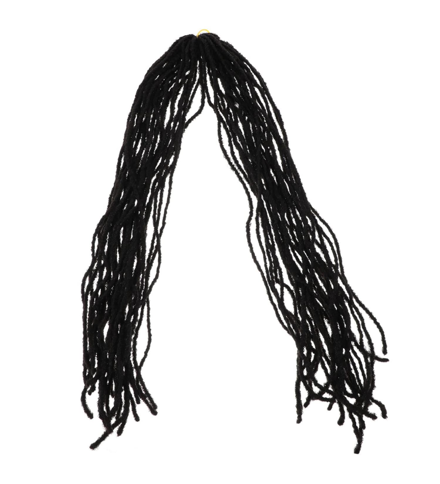 POPETPOP Dirty Little Braids Braiding Hair Extensions Dreads Extensions Human Hair Dreadlock Extension Natural Hair Wigs Men and Women High Temperature Wire European and American Ponytail 90X8CM Black - Buy Online on GoSupps.com