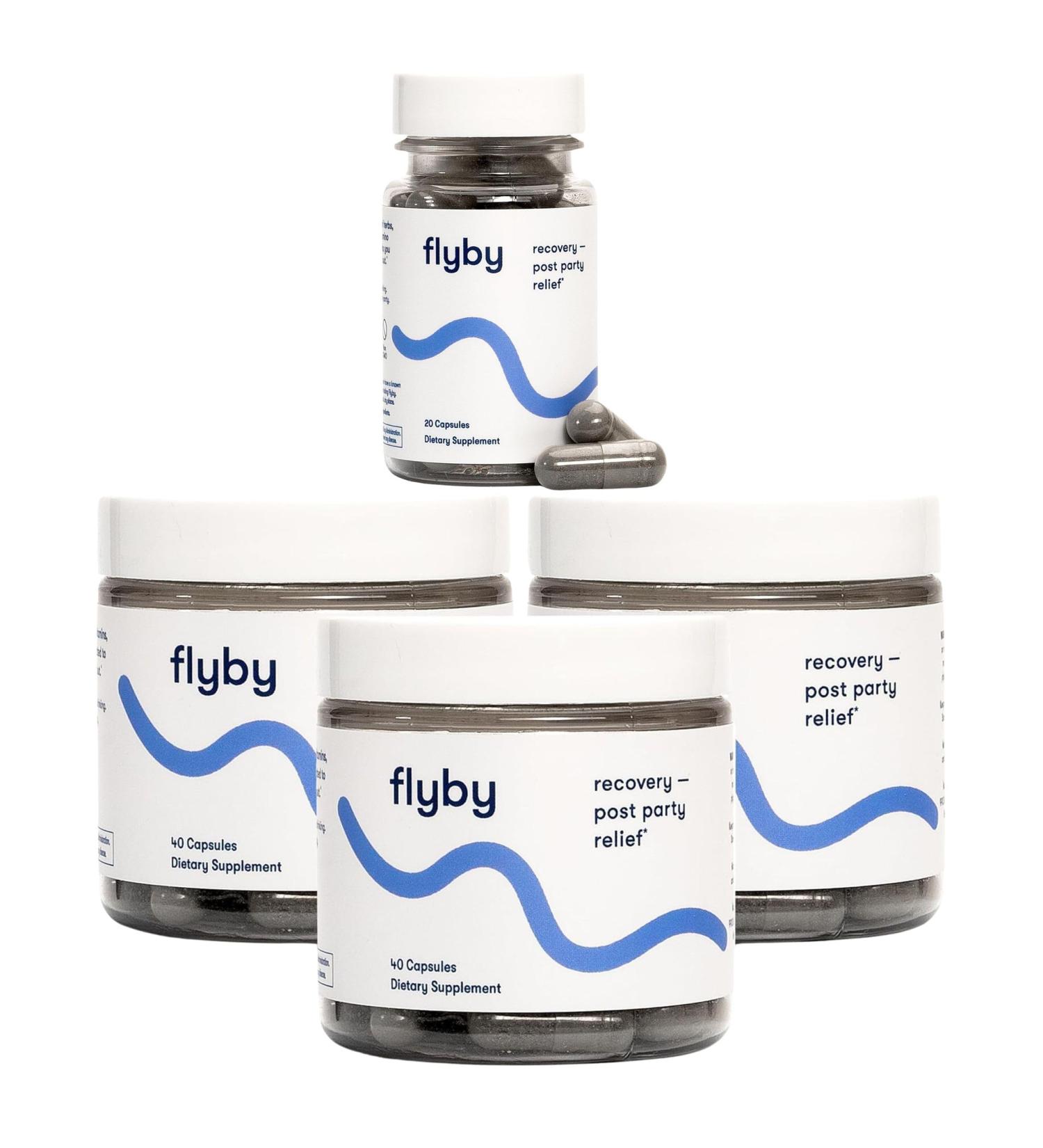 Flyby Recovery Supplement - All The Hang Without The Over! - with Milk Thistle Vitamin C Activated Charcoal and Apple Cider Vinegar - Pre & Post Drinking Formula - Buy Online on GoSupps.com