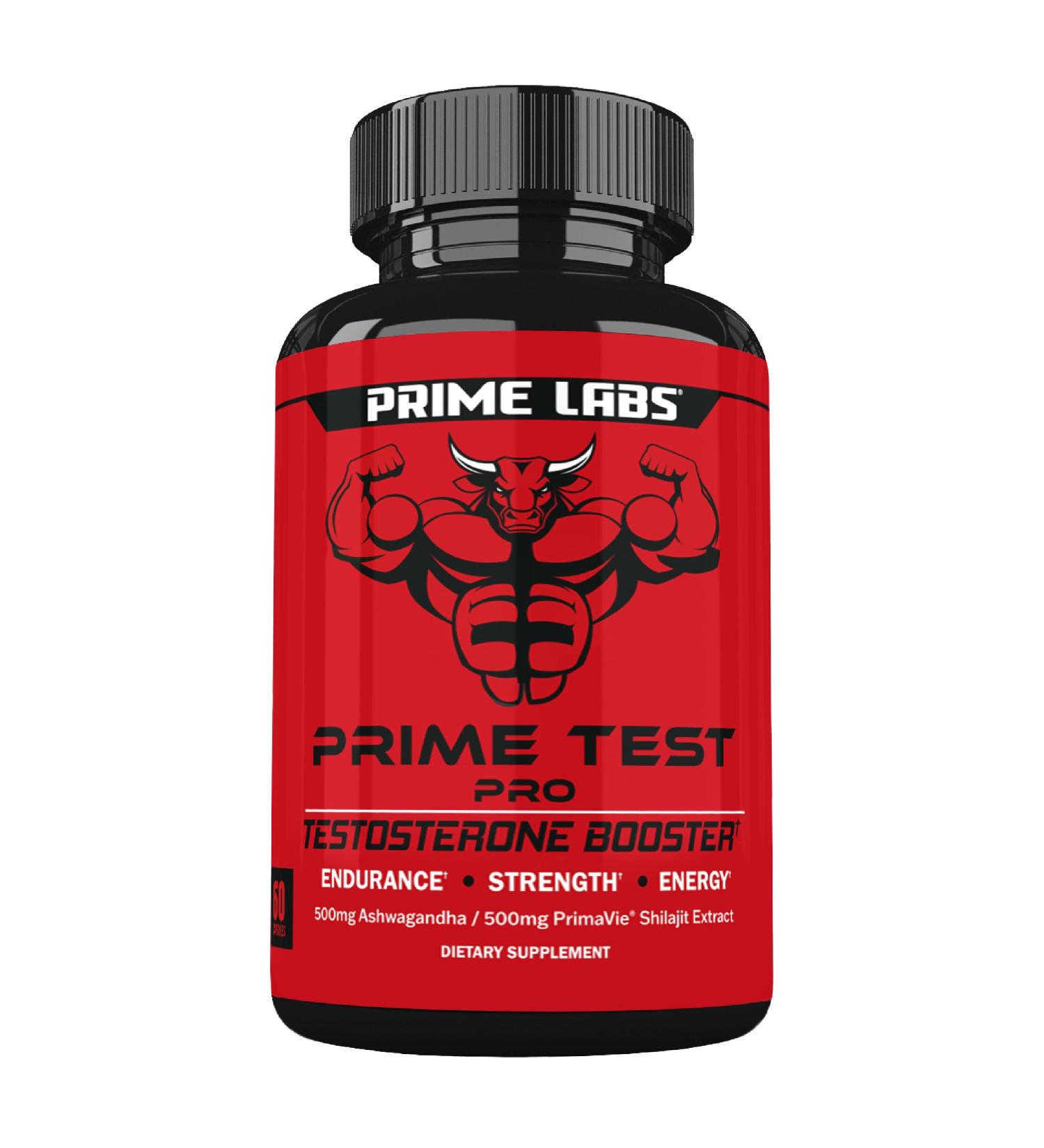 Prime Labs Prime Test Pro - Testosterone Supplement for Men - Test Vitality & Energy Booster - with Ashwagandha PrimaVie Shilajit Extract & DIM - 60 Capsules 60 Count (Pack of 1) Prime Test Pro - Buy Online on GoSupps.com