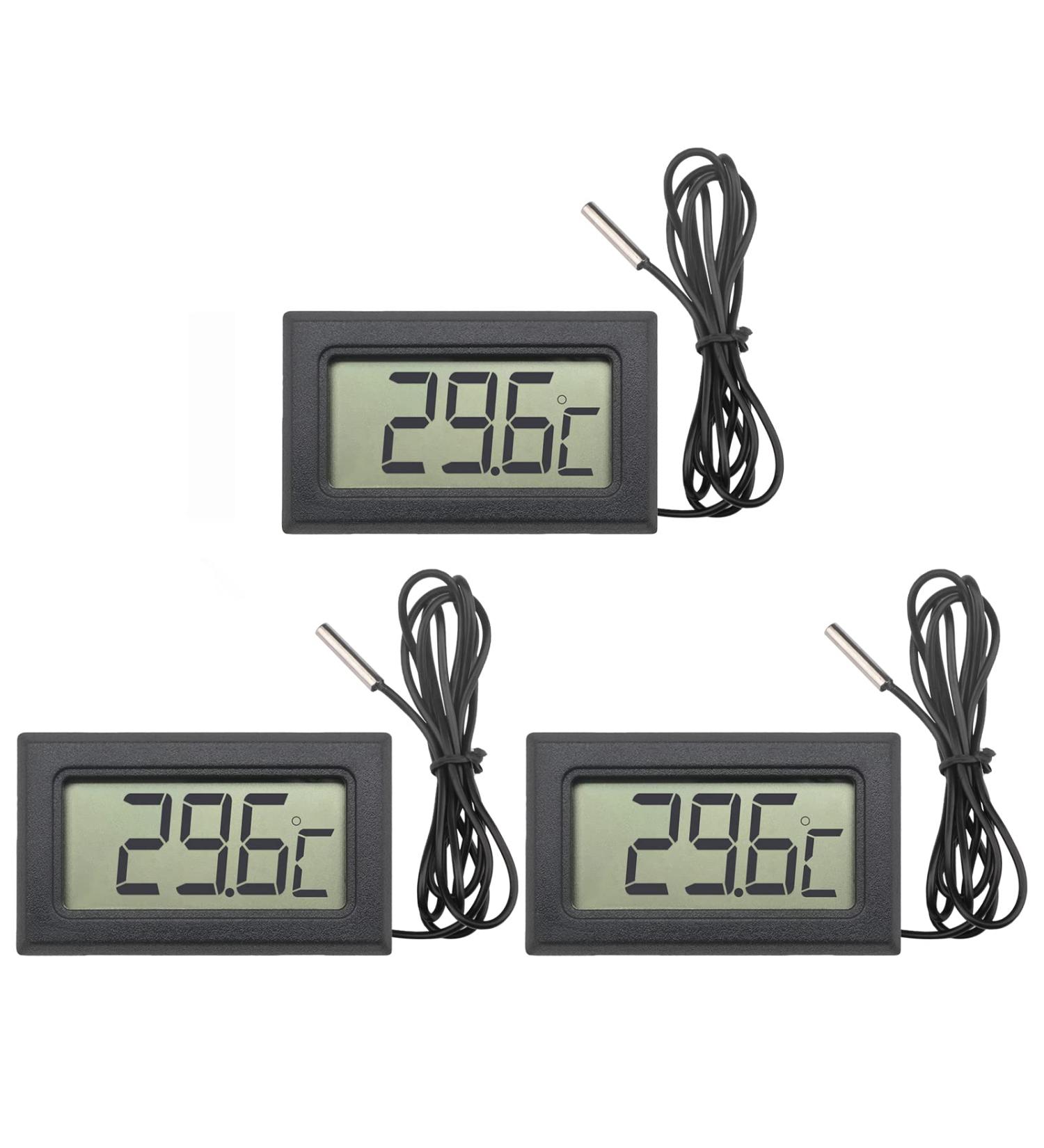 VOKTTA 3PCS Digital LCD Thermometer with 1M NTC Probe -50 C to +110 C for Refrigerator Aquarium - Buy Online on GoSupps.com
