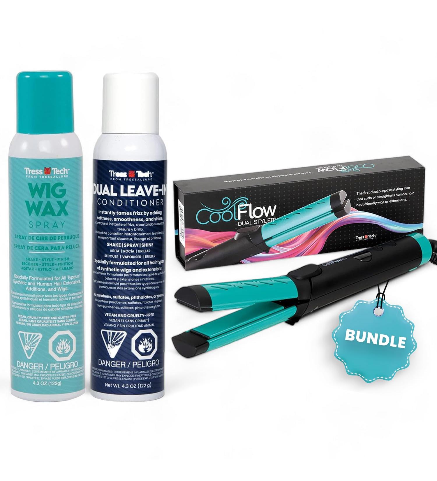 Shop TressTech Revitalize-Shape & Style Bundle - CoolFlow Iron Dual Spray Leave-In Conditioner Wig Wax - Save Big on International Shipping - Buy Online on GoSupps.com