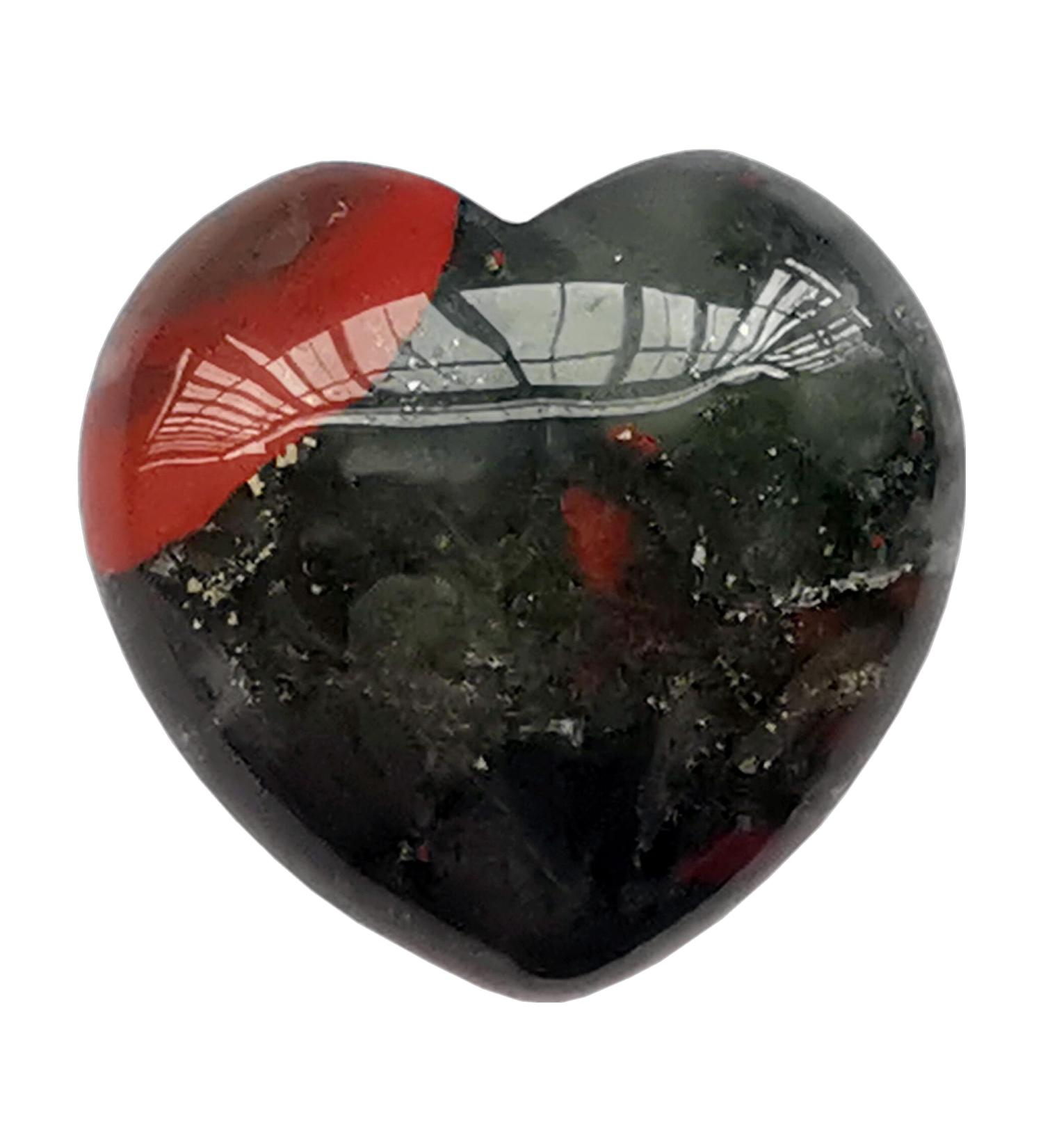 Manekieko Natural African Bloodstone Heart - 40mm Crystals & Healing Stones for Love and Worry Relief | International Shipping - Buy Online on GoSupps.com