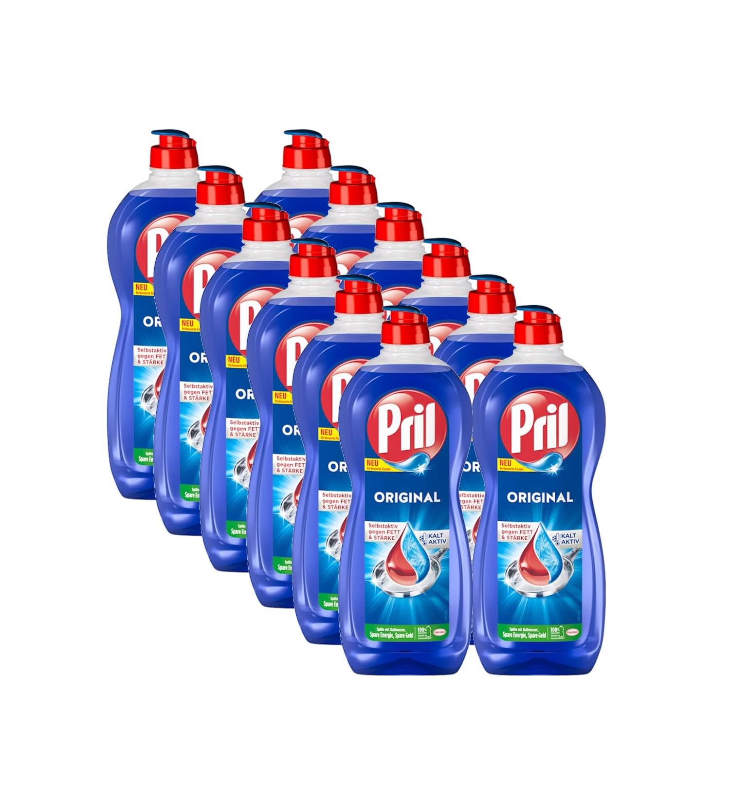 Pril Original Hand Dishwashing Detergent 12x675ml - Superior Fat Removal Clean Dishes in Cold Water - Buy Online on GoSupps.com