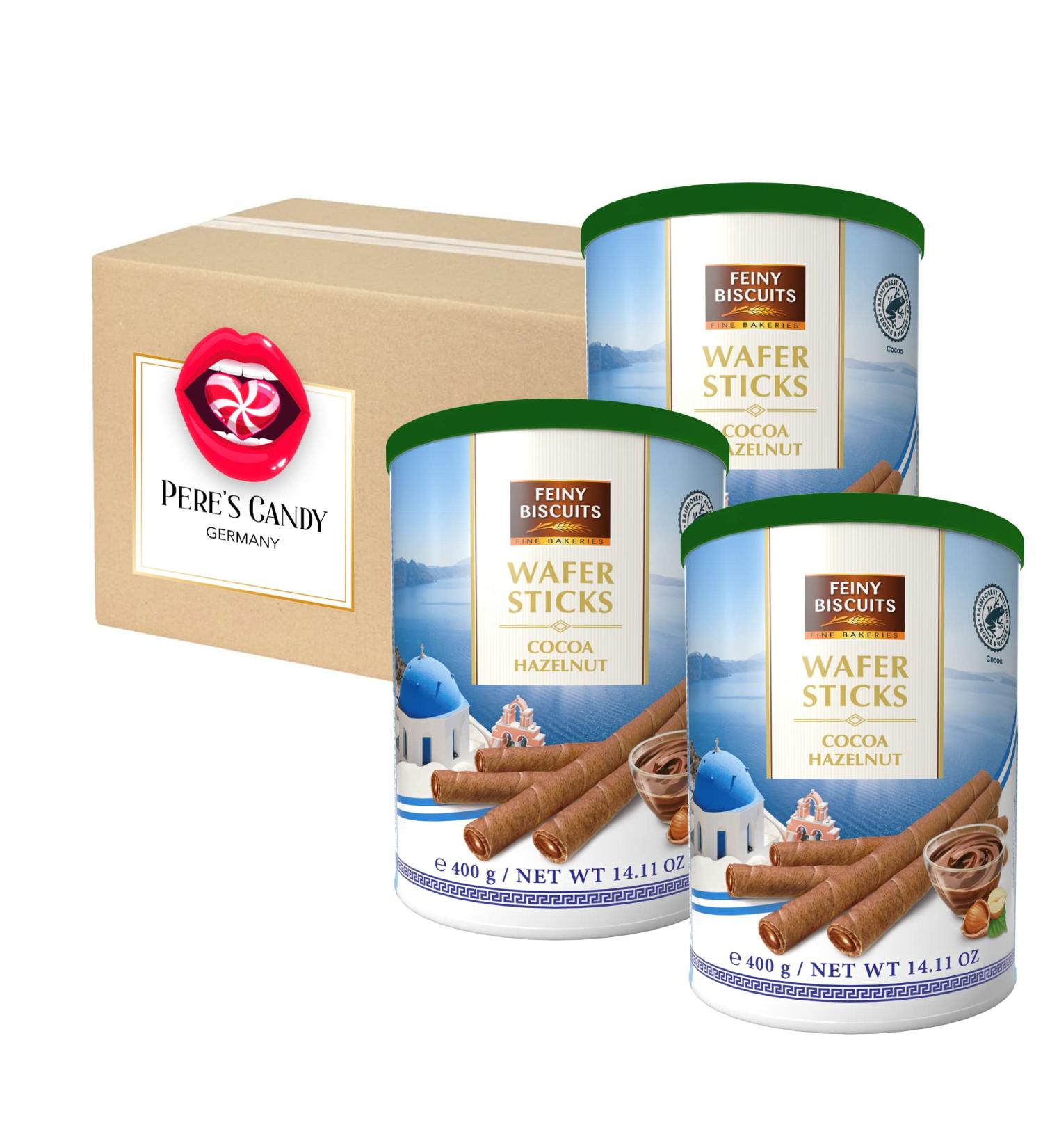 Buy 1.2 kg Hazelnut Wafer Sticks - Cocoa-Hazelnut Cream Wafer Rolls (3-Pack) | Pere's Candy Gift Box - International Shipping Available - Buy Online on GoSupps.com
