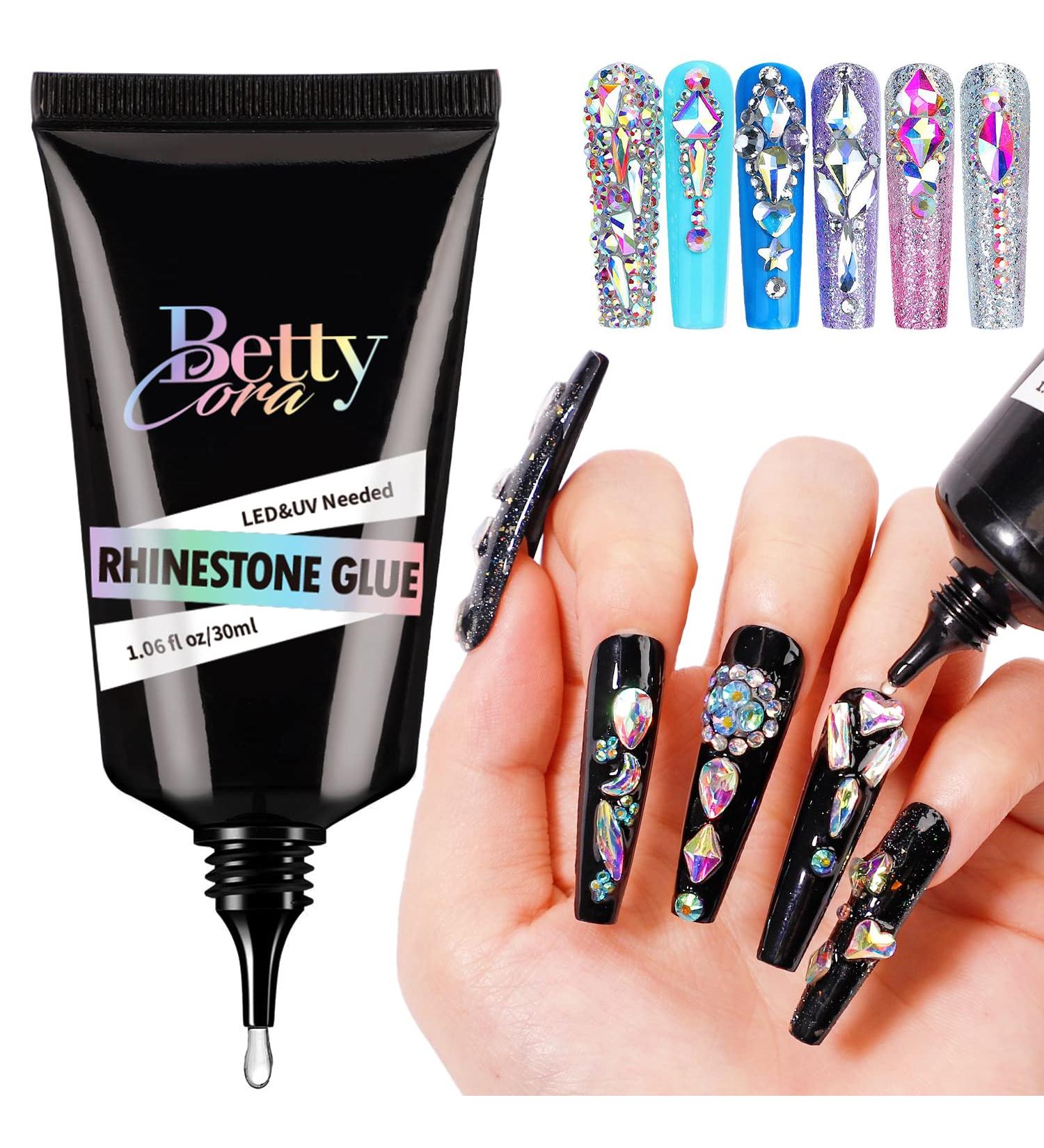 BettyCora 30ML Nail Rhinestone Glue Gel - Super Strong Adhesive for Nail Charms & Tips - Clear Nail Glue for Acrylic Nails - A57 - Buy Online on GoSupps.com