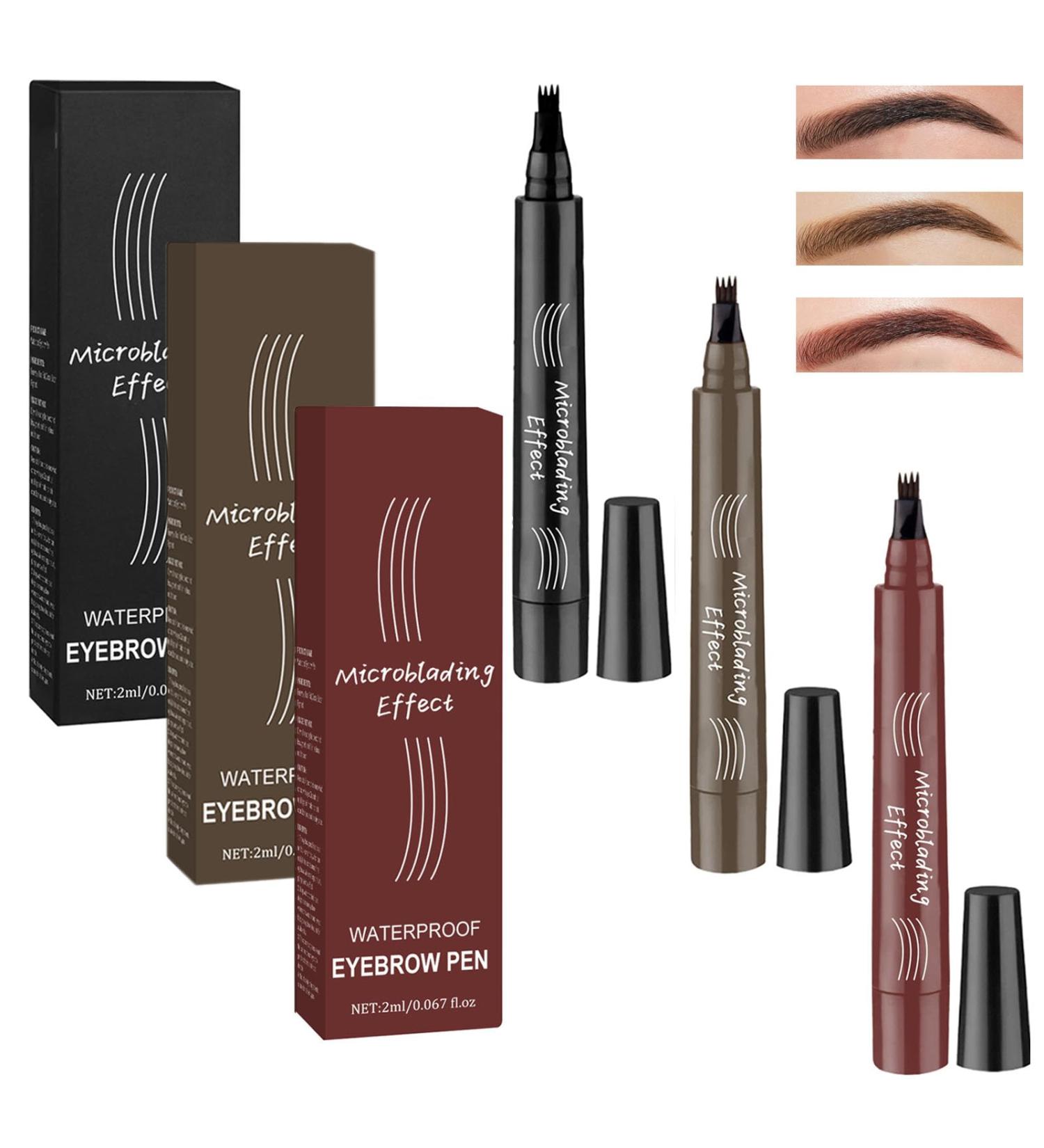 3 PCS Eyebrow Pencil Eyebrow Pen Waterproof Brow pen Microblading Eye Brow Pencils Long Lasting Natural Eyebrow Pen Black & Black-gray & Reddish-brown 3 count (Pack of 1) 03 Black & Black-gray & Reddish-brown - Buy Online on GoSupps.com