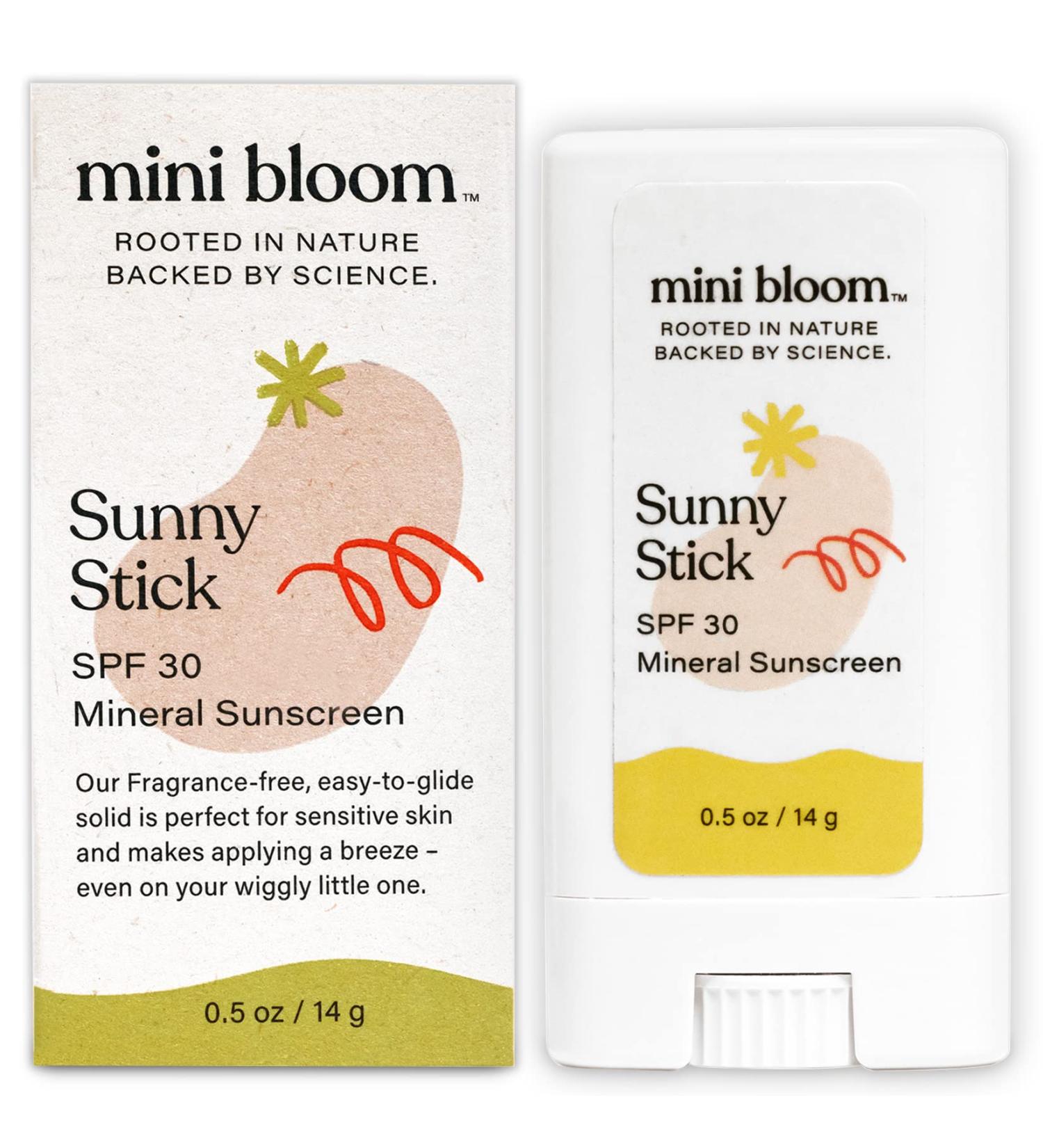 Mini Bloom Kids Sunscreen Stick SPF 30 for Sensitive Skin - Toddler-Friendly Mineral Face Sunblock - Buy Online on GoSupps.com