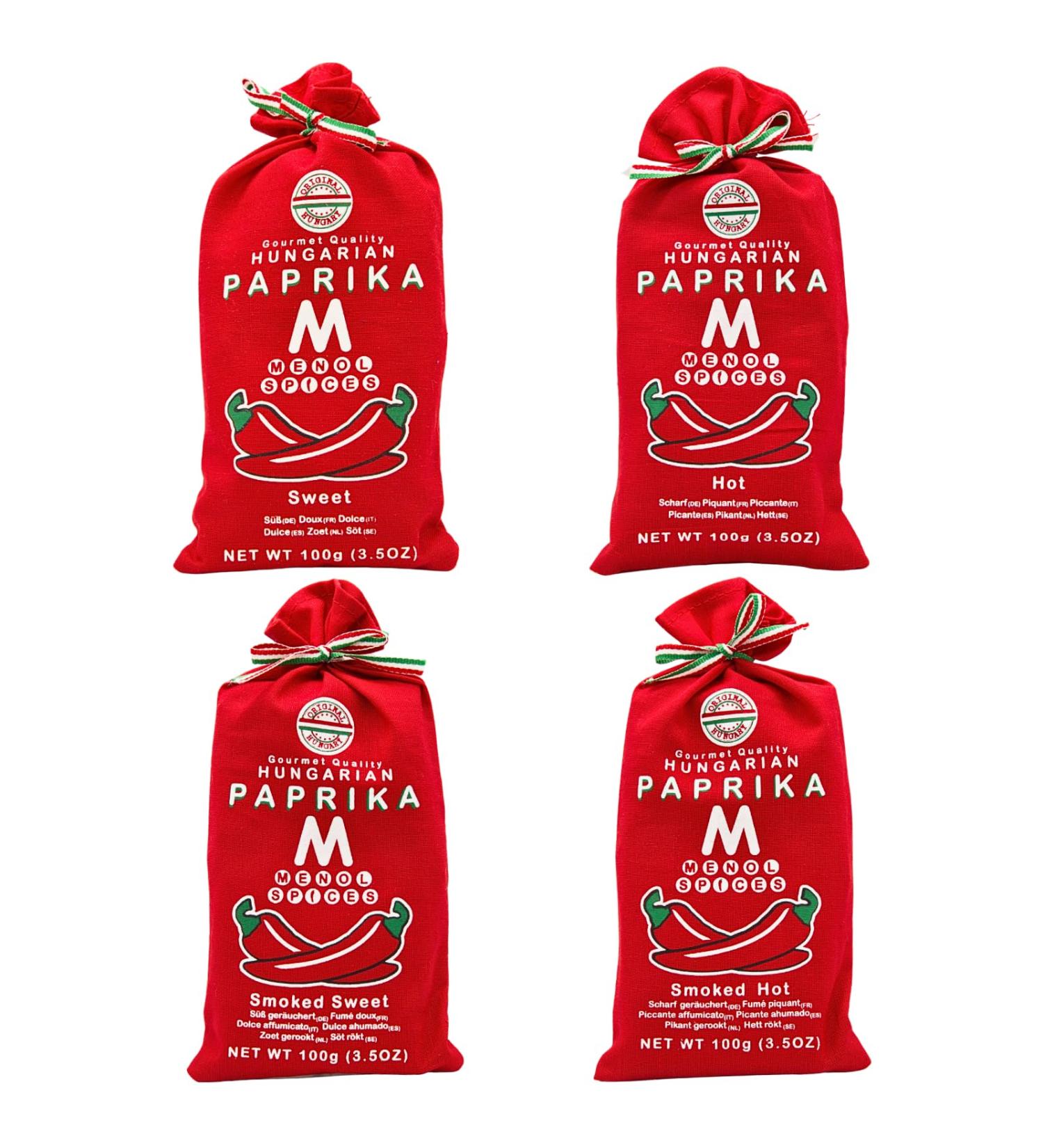 Menol Spices Paprika Hongrois Qualit Premium Origine : Szeged Hongrie (Tous les 4 go ts 4x100g) - Buy Online on GoSupps.com