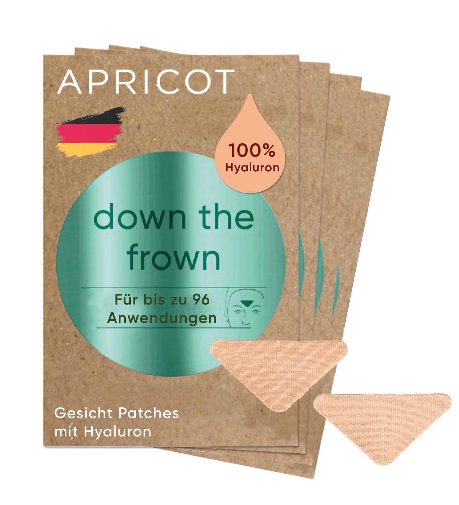 Buy Apricot Beauty Down the Frown Zorn Fold Pflaster | Facial Patches for Forehead Folds Hyaluron Anti-Wrinkle Patches | 96 PCK Made in Germany | Smooth Forehead Lines & Wrinkles - Buy Online on GoSupps.com