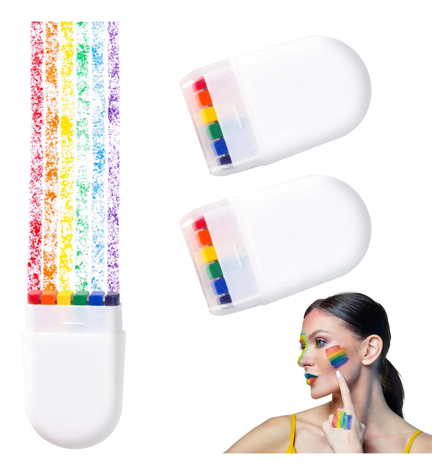 zhuhuaph Pride Face Paint 3 Pack Rainbow Face Paint Stick for LBGT Lesbian Gay Pride Pride Accessories Face Paint Crayons Makeup for Pride Day Party Supplies 3 Pcs - Buy Online on GoSupps.com