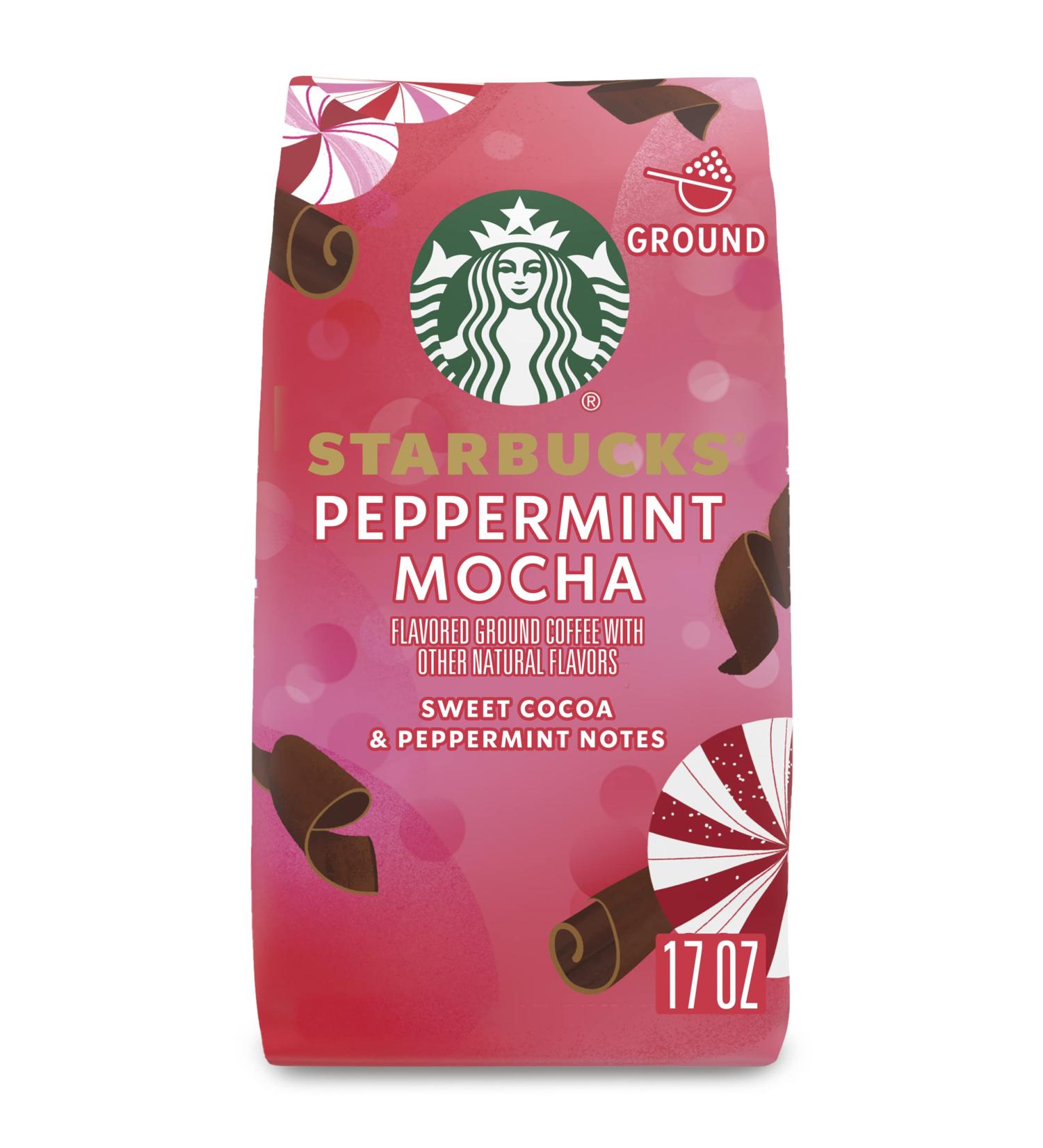 Starbucks Peppermint Mocha Ground Coffee 17 oz - Limited Edition, 100% Arabica - Buy Online on GoSupps.com