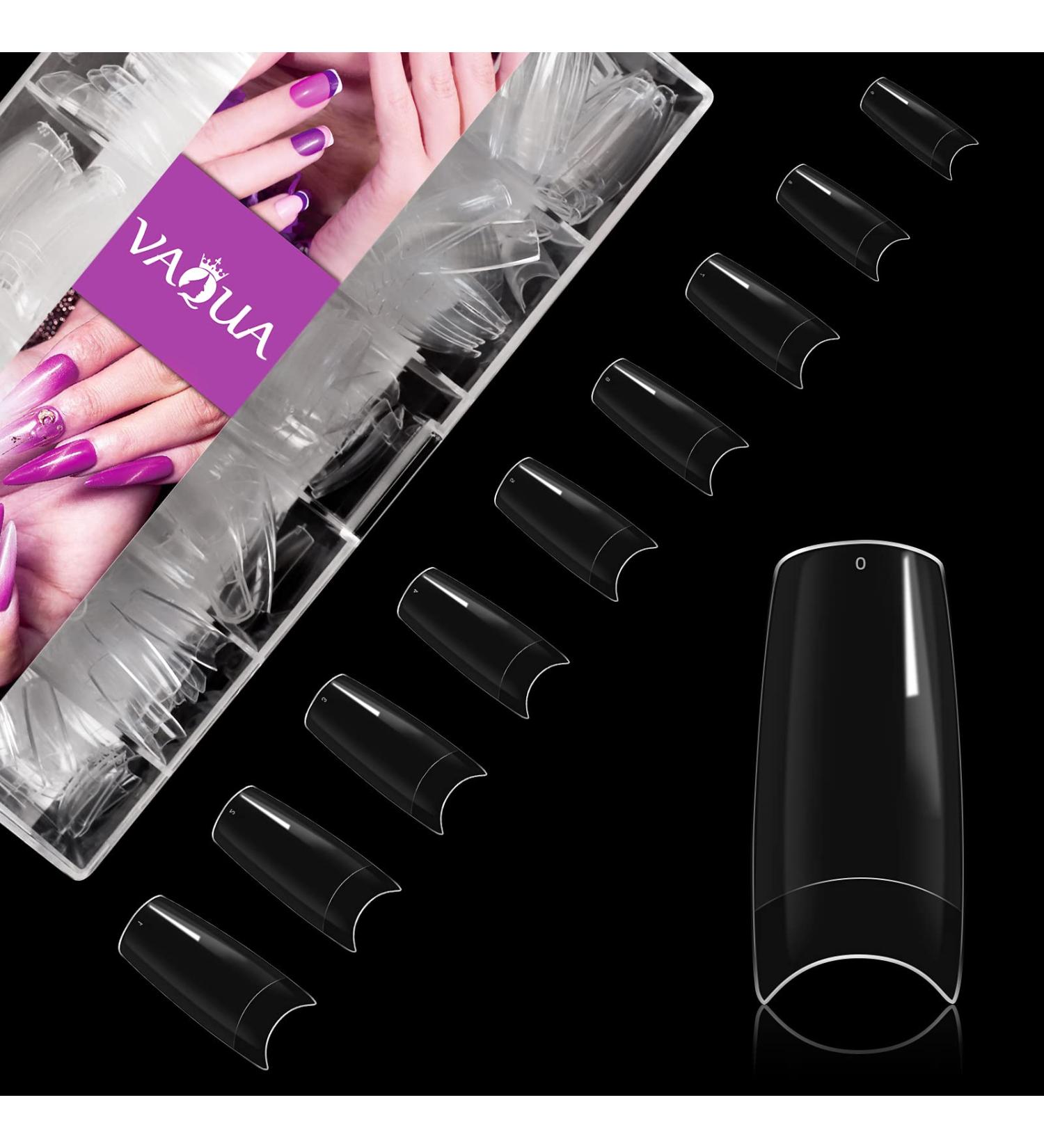 Acrylic Nail Tips - 500 Pieces Artificial False Nails | 10 Sizes French-Clear Nail Tips in Box for Women & Girls DIY Nails - Buy Online on GoSupps.com